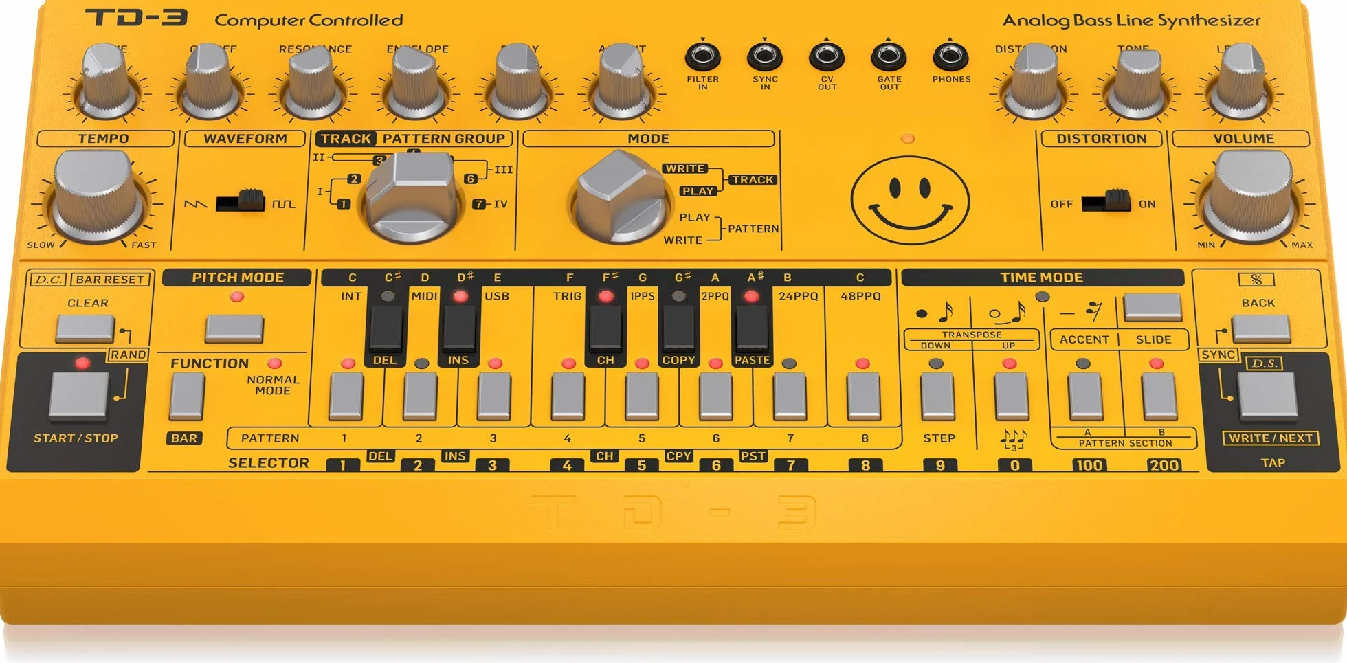 Behringer Td-3-Am Synthétiseurs de Basse Analogique avec Vco, Vcf, Séquenceur 16 Pas, Effets de Distorsion et Jusqu'à 16 Voix de Polyphonie en Poly Chain