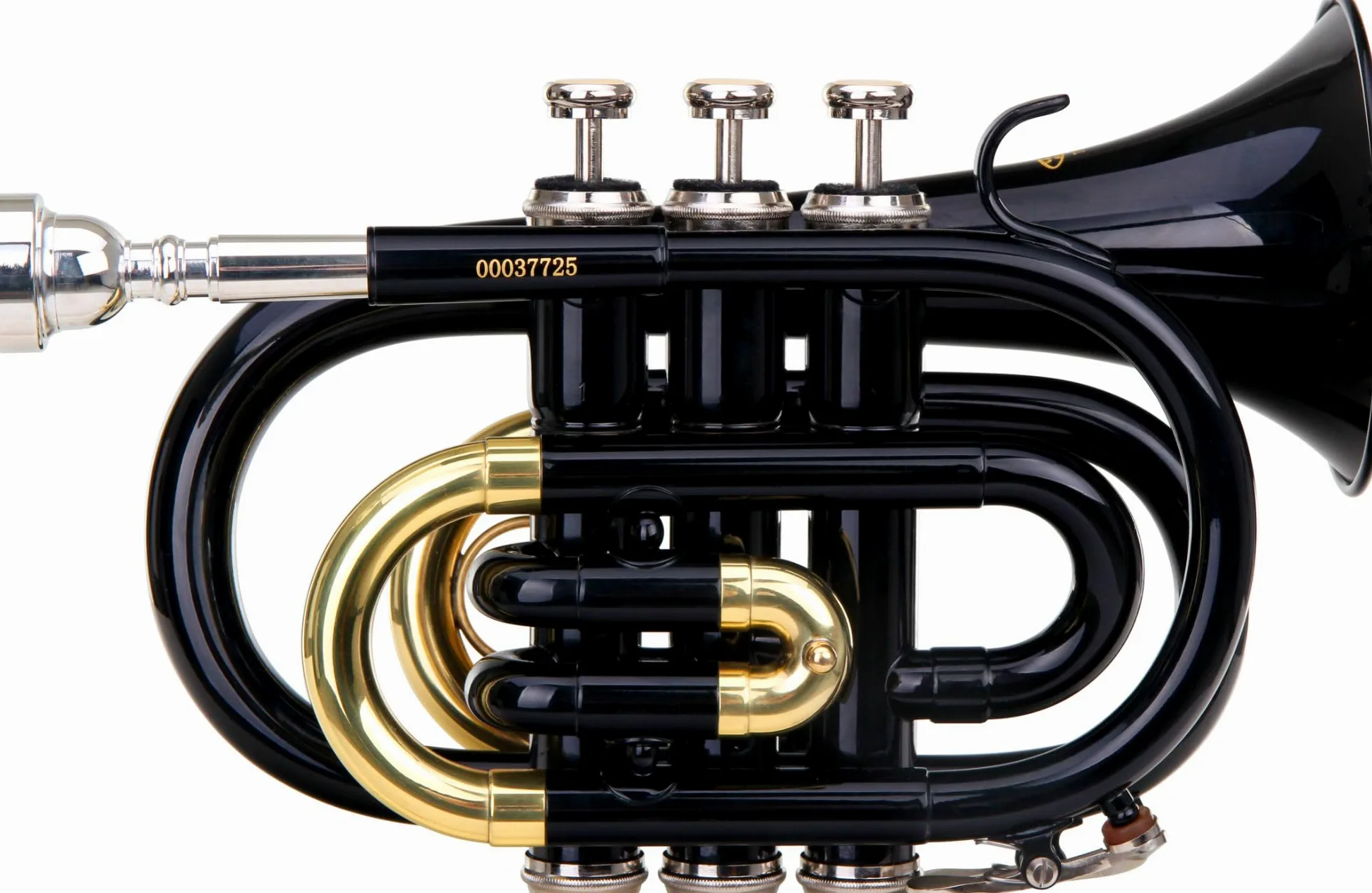 Classic Cantabile Brass TT-400 Trompette de Poche en Sib (laiton, pavillon diamètre : 93 mm, perce : 11,8 mm, accord : Sib, incl. étui léger, embouchure, chiffon de nettoyage, gants) noire