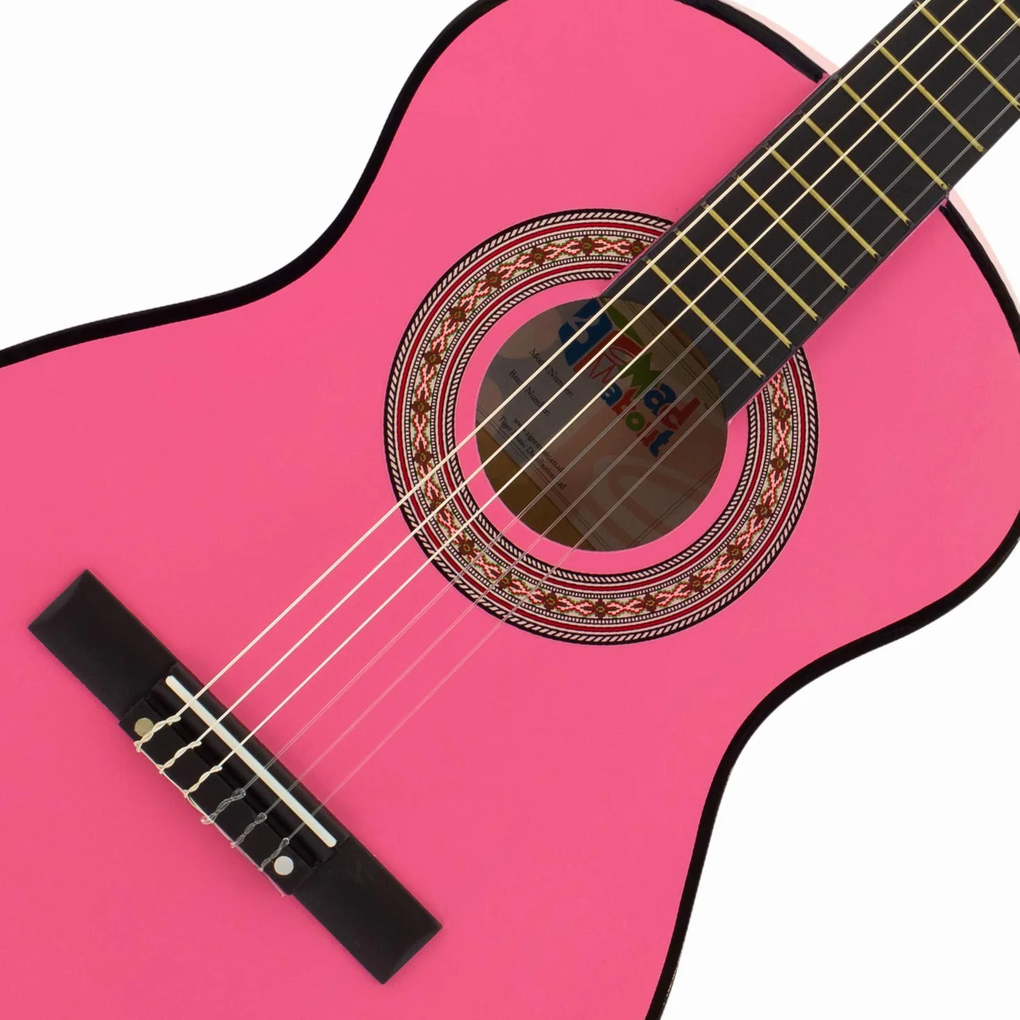 Mad About MA-CG09 Guitare Classique avec Étui de Transport, Sangle, Médiator et Cordes de Rechange, de Taille 1/2, Rose