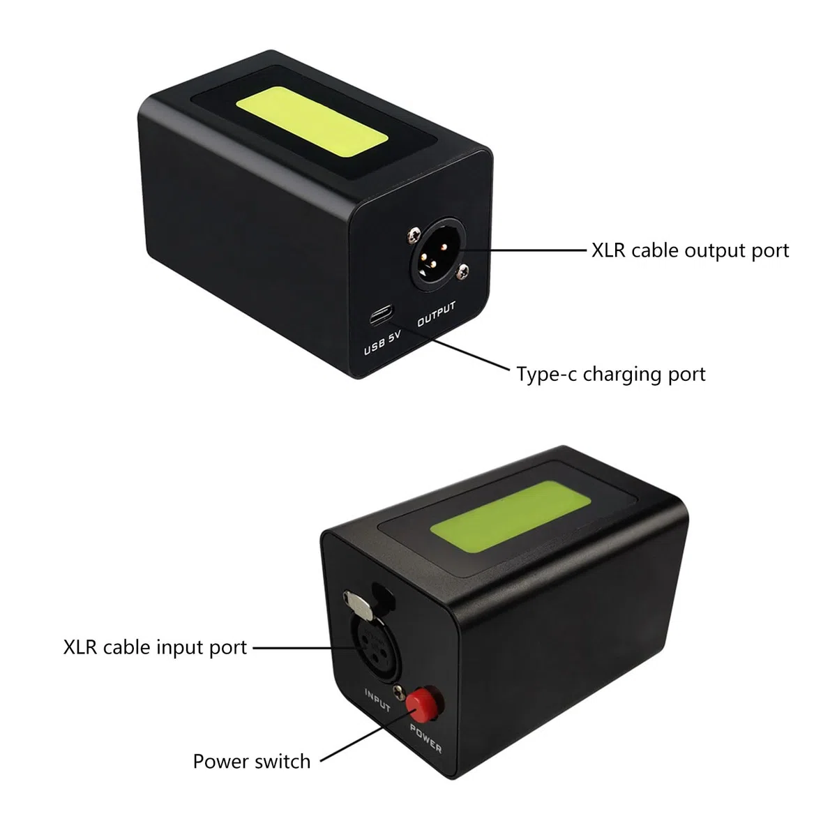 Alimentation professionnelle USB 48 V Phantoms pour enregistrement de musique, micro à condensateur, diffusion en direct