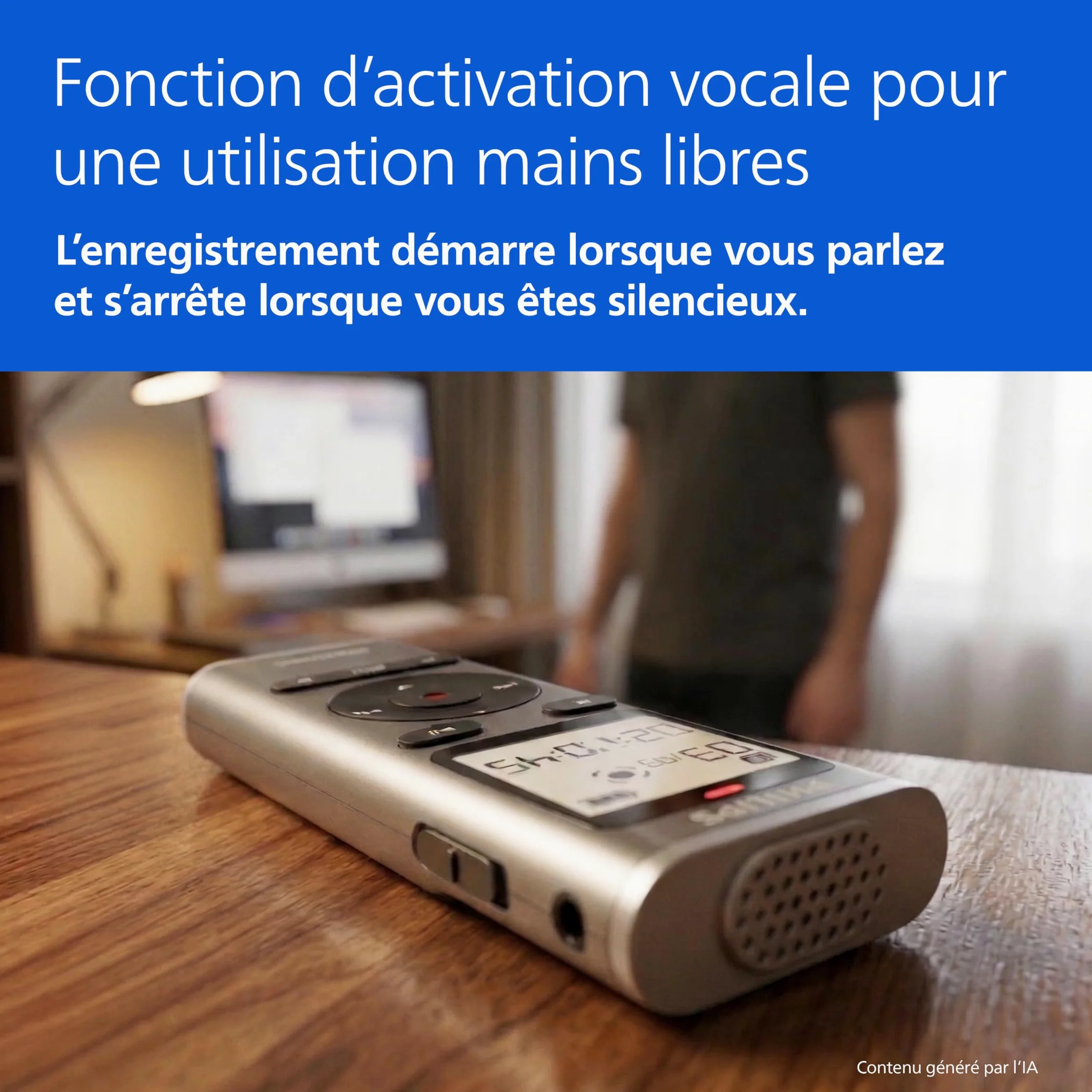 Philips DVT1170 VoiceTracer, enregistreur Audio, 8 Go, Fente pour Carte Micro SD