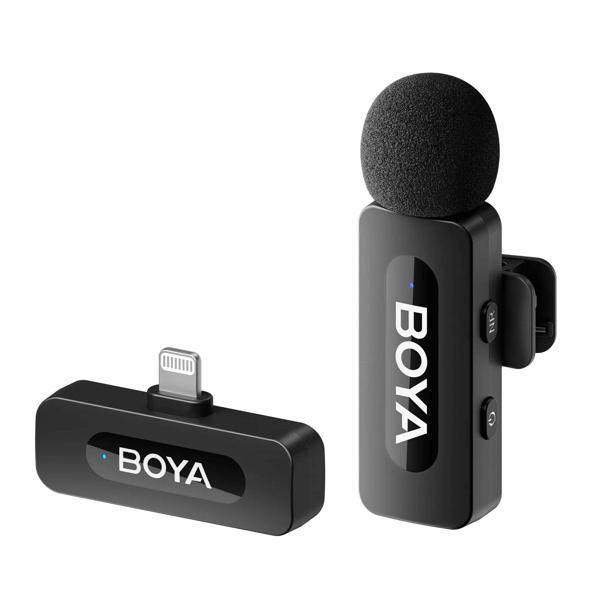 BOYA by-V1 Micro Cravate sans Fil Professionnel, Micro iphone pour Smartphone, Enregistrement de Podcast, vidéo, vlog, Youtube, TikTok, Live Streaming