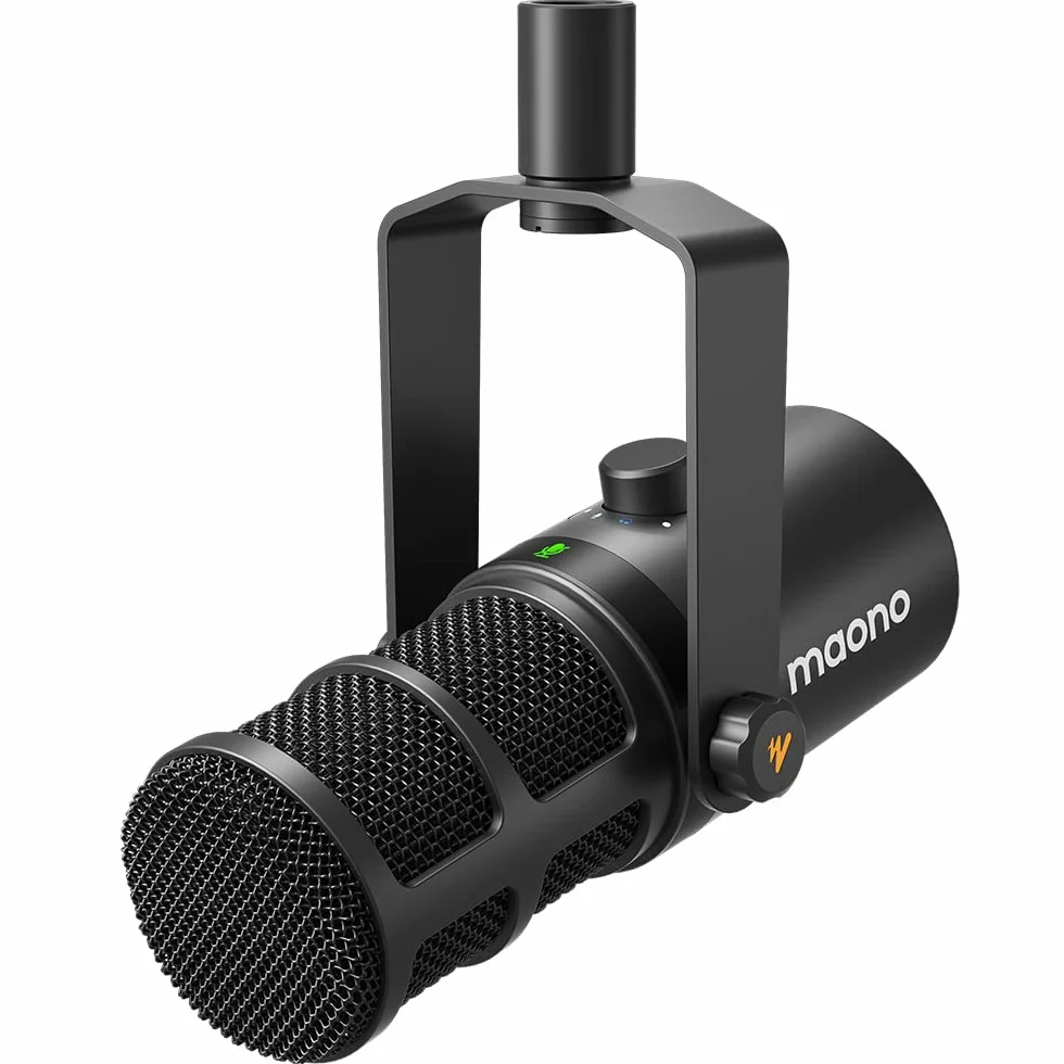MAONO Micro dynamique, USB/XLR Podcast PC microphone avec logiciel, égaliseur, Tap-to-Mute, régulateur de gain et contrôle du volume, Pour Streaming, Gaming, Enregistrement Vocal(PD400X)