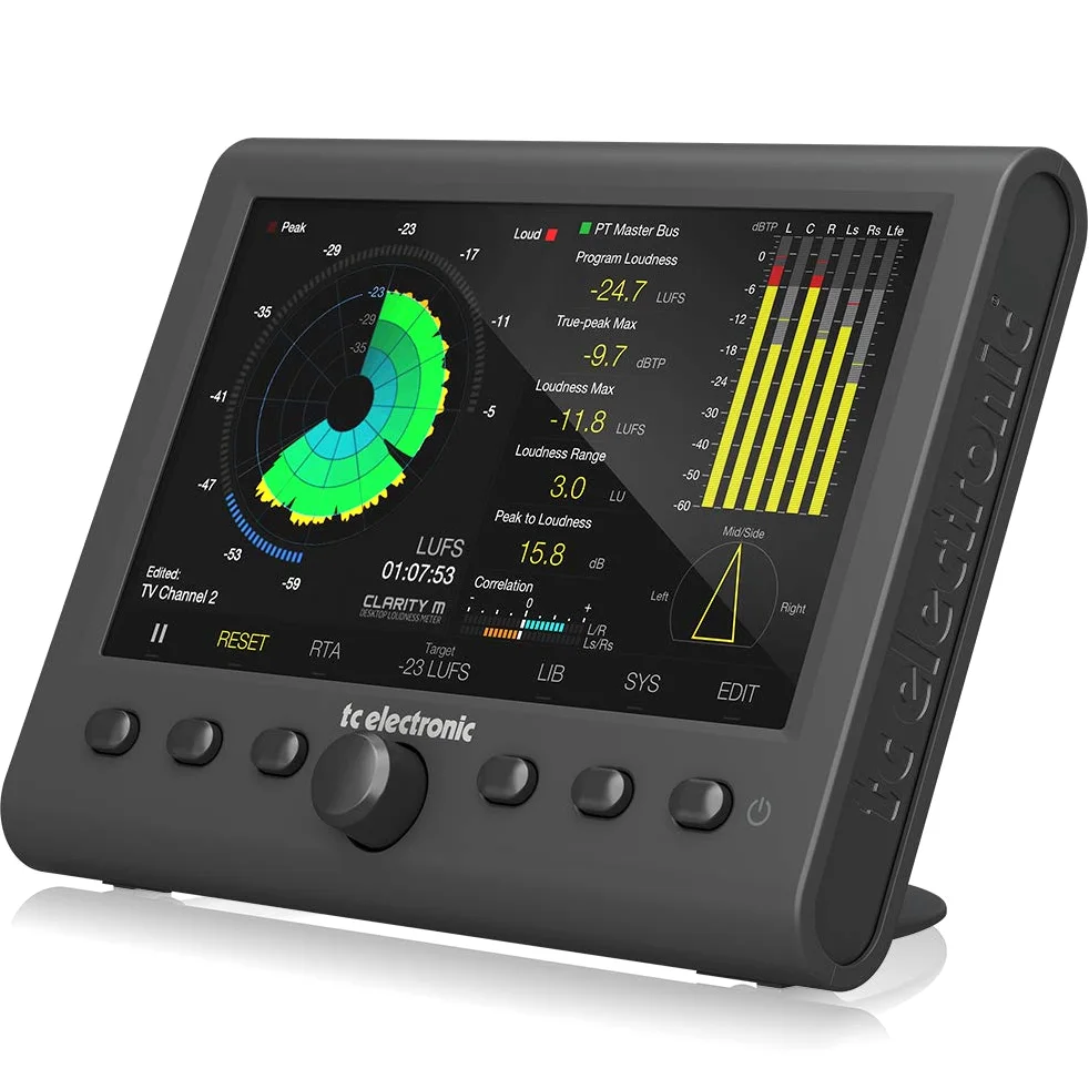 TC Electronic CLARITY M Compteur Stéréo et Audio 5.1 avec Écran LCD 5.1" Haute-Résolution et Connexion USB pour Mesure des Plug-In