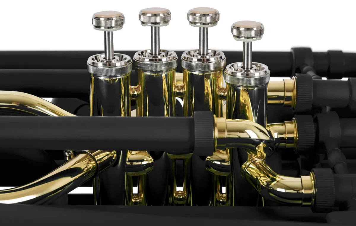 Classic Cantabile MardiBrass Tuba Bb en plastique - Extrêmement légère & très stable - Corps en ABS plastique - Soudure et mécanisme en laiton - avec housse et embouchure - Couleur : noir mat