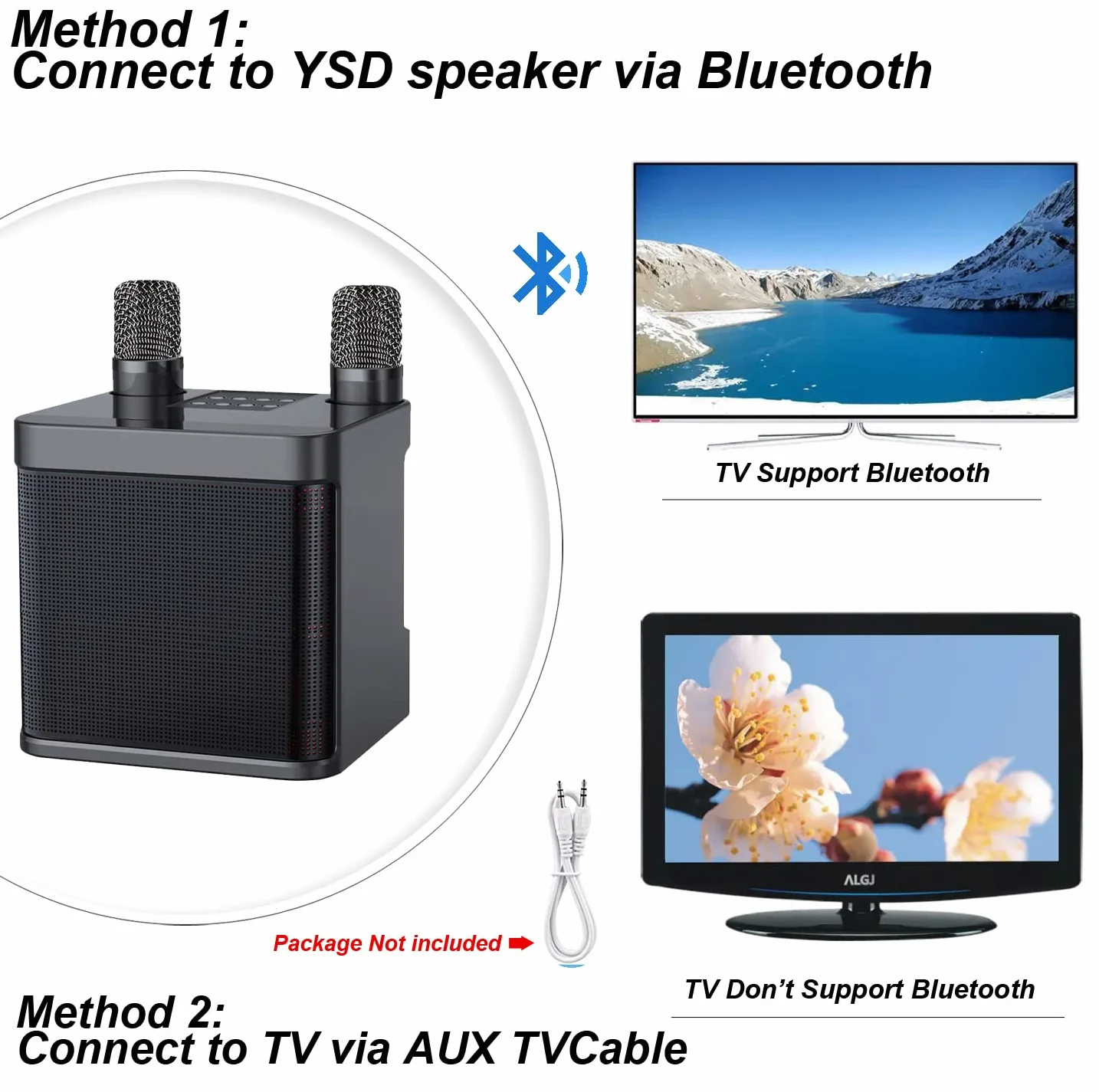 Karaoke Adulte, Enceinte Karaoke 2 Micro sans Fil pour Le Chant, Enceinte Karaoke système de sonorisation Portable kit Karaoke Complet pour la fête, Support Bluetooth, AUX, USB/TF