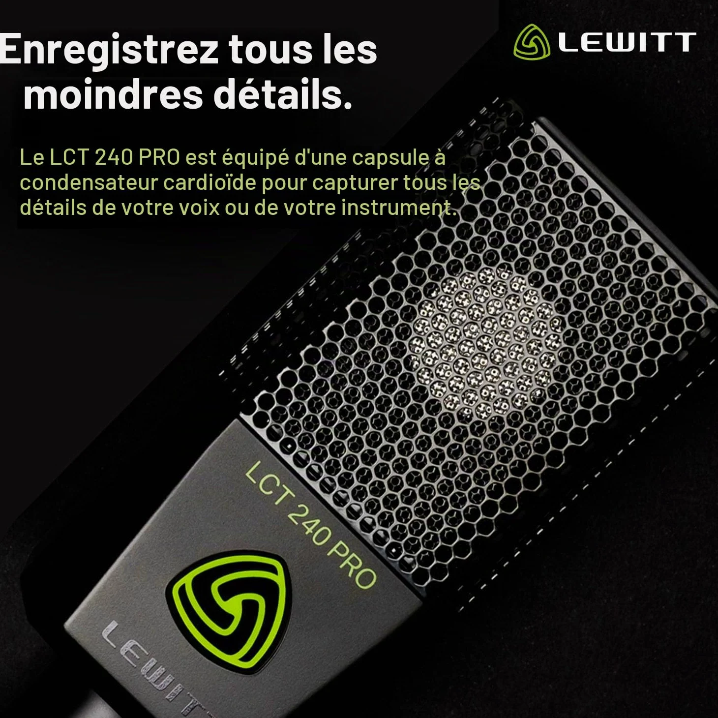 Lewitt lCT 240 PRO Microphone pour Home Recording, noir