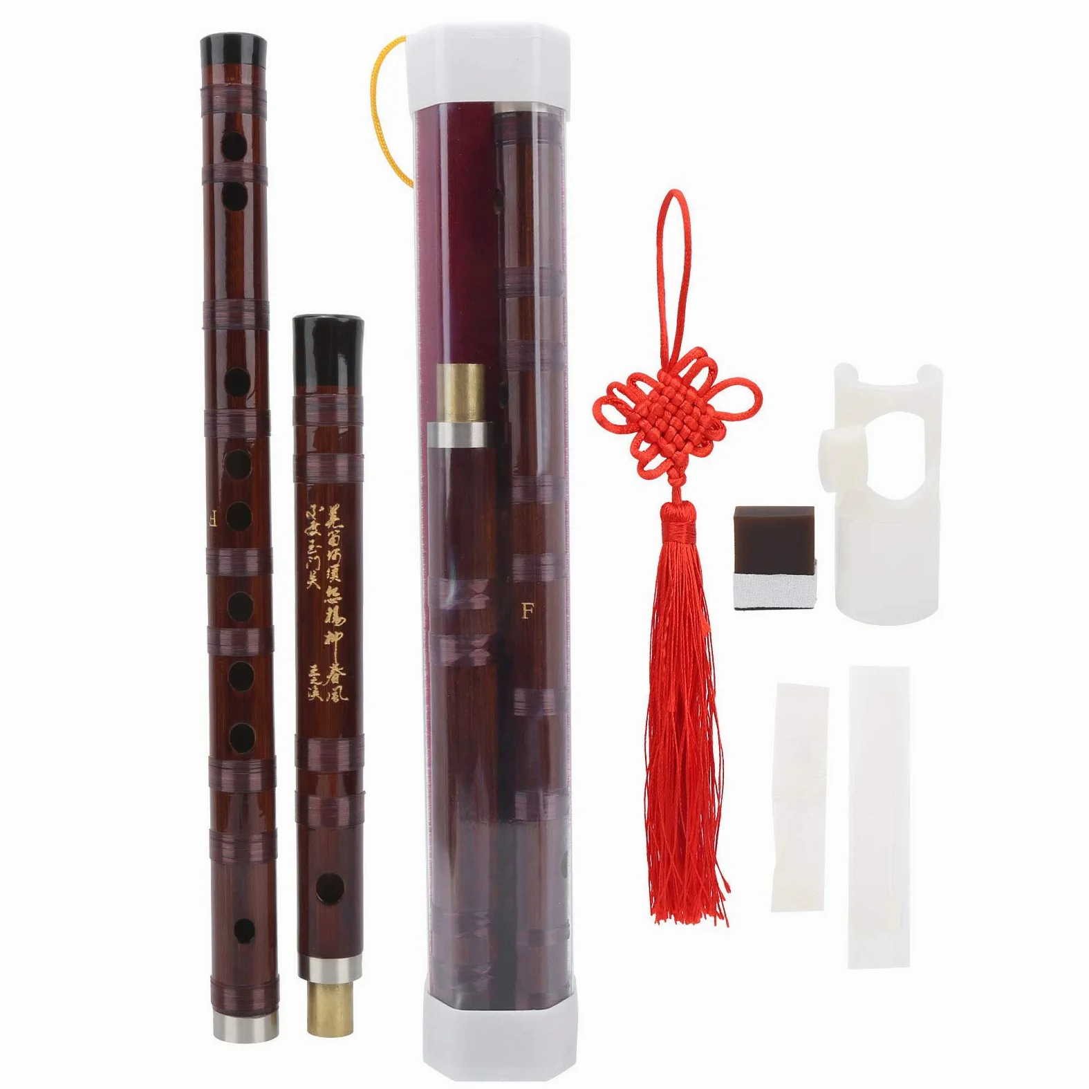 Flûte portable Dizi, clé professionnelle F Flûte en bambou universelle traditionnelle, pour chansons populaires professionnelles(Key F)