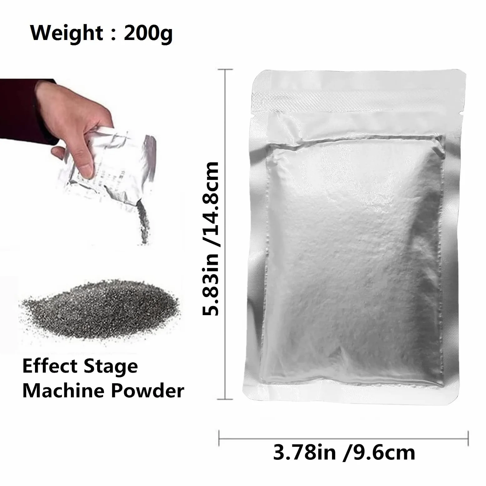 200g poudre pour machine à effet de scène, équipement de scène machine spéciale granules métal poudre de titane (4 PCS)