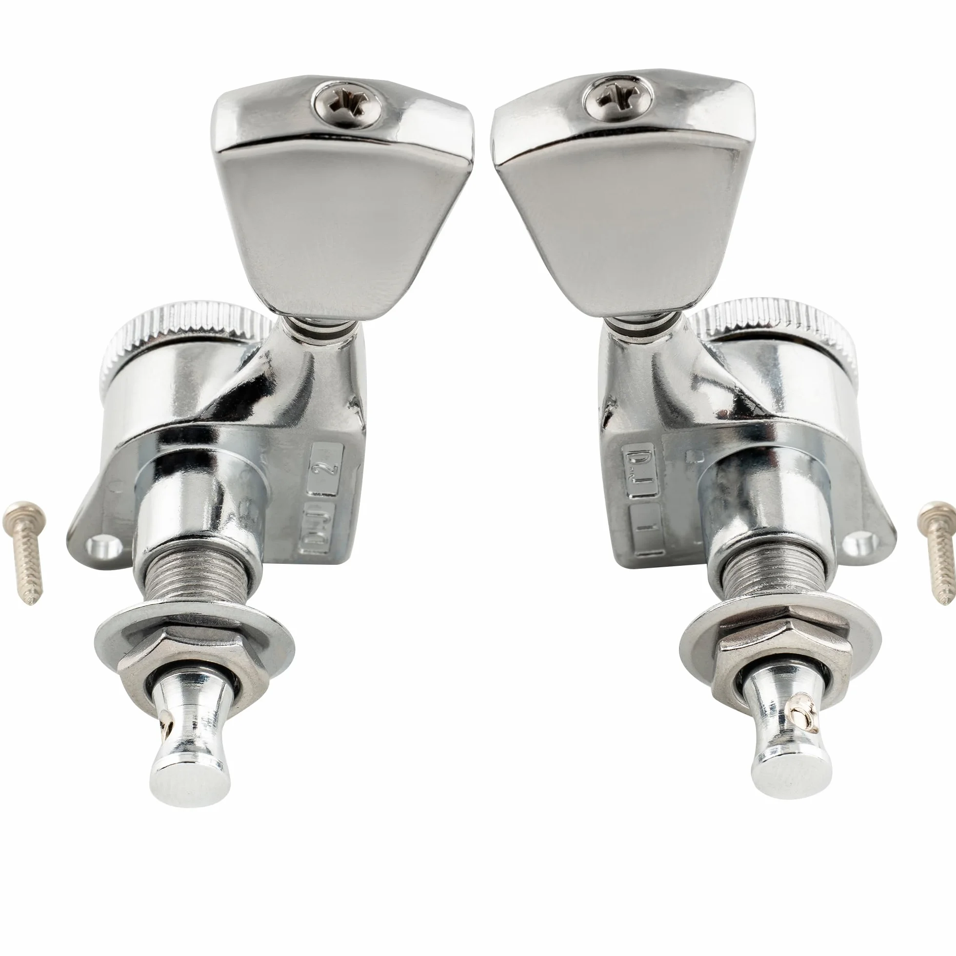 Musiclily Pro 3x3 Ratio 18:1 Guitare Mécaniques Bloquante Locking Tuners Boutons Keystone pour Guitare électrique/Acoustique Style LP, Chrome