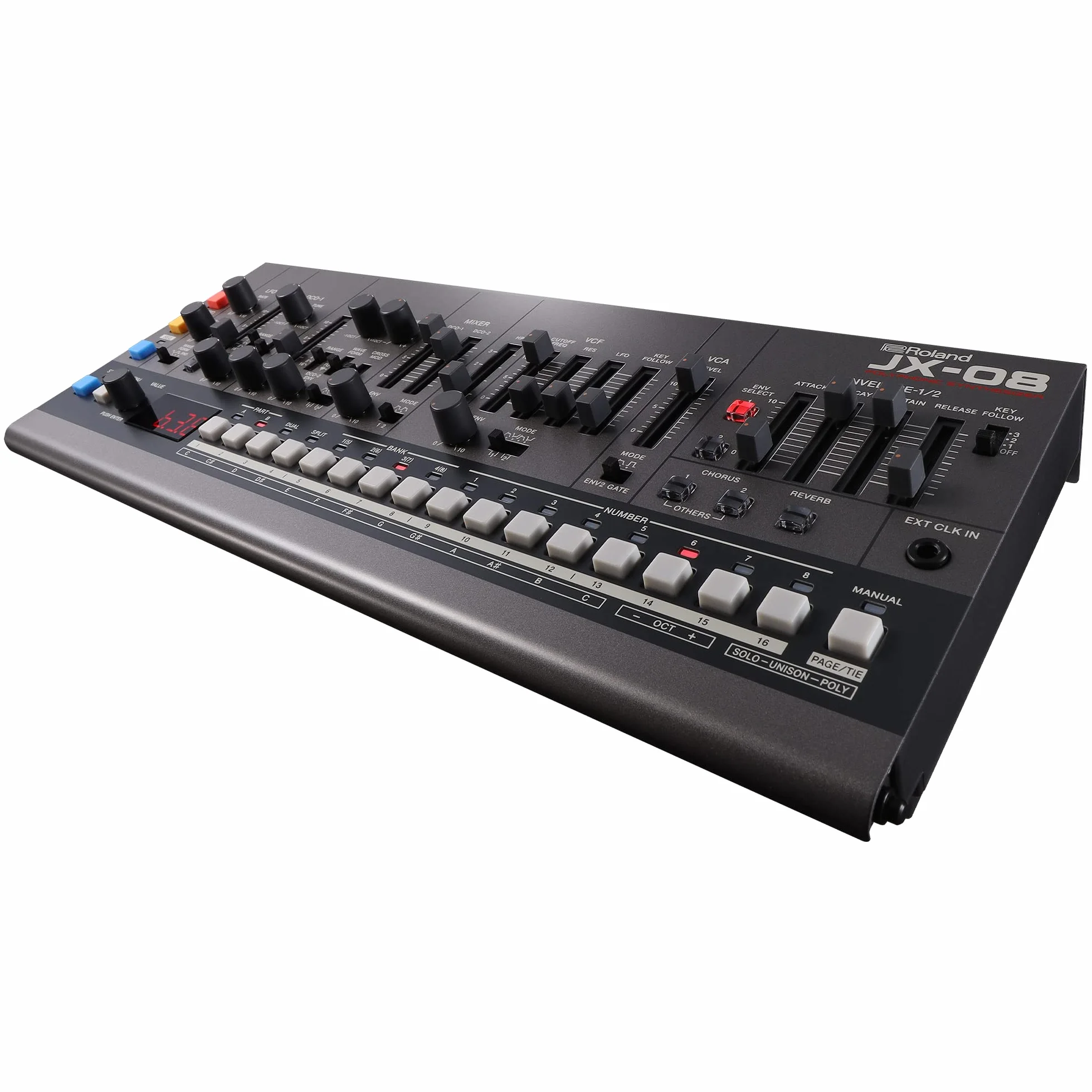 Module de sons de synthétiseur Roland Boutique JX-08 - Une version moderne et compacte du légendaire JX-8P Roland de 1985, avec de nouveaux effets et un séquenceur polyphonique - Léger, portable