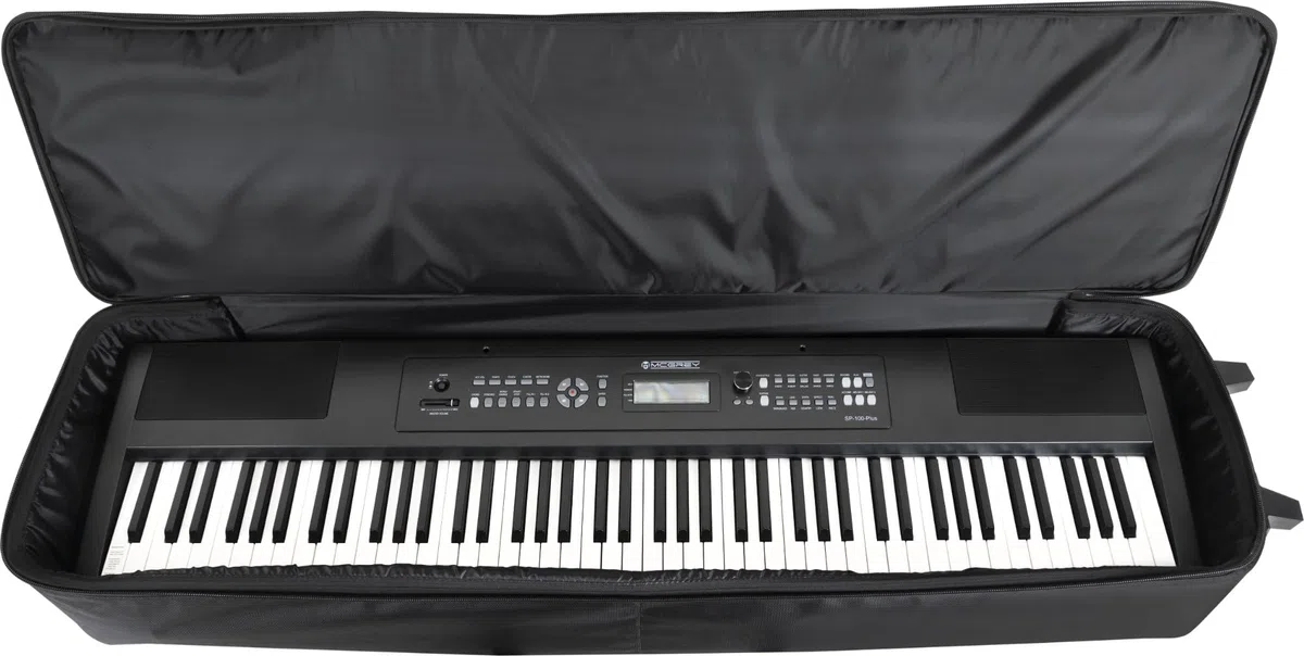 McGrey KBT-3223-88 Chariot de transport à roulettes pour clavier et piano avec 88 touches, léger, confortable et robuste, rembourrage intérieur épais, sac à dos rembourré, imperméable, noir
