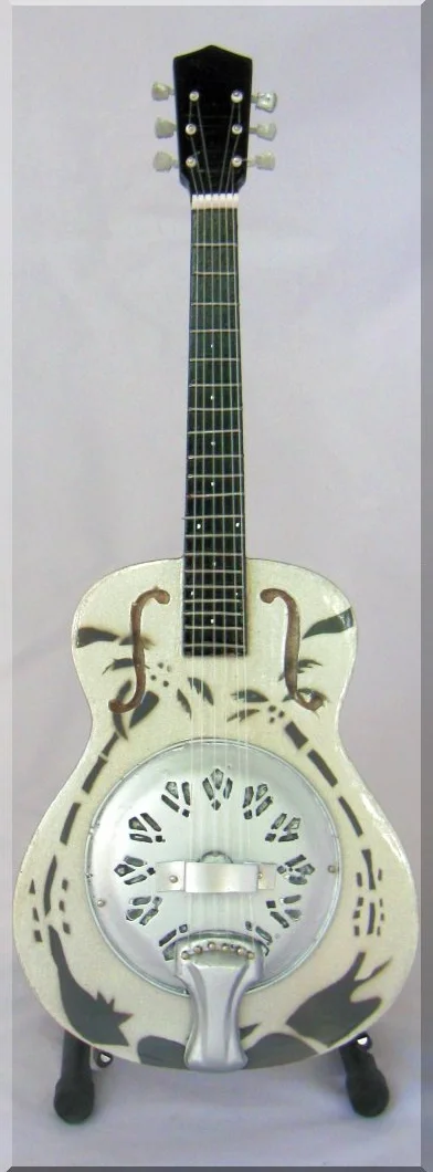 ARTSTUDIO35 Guitare Miniature Résonateur Dobro Mark Knopfler Silver 6 Cordes