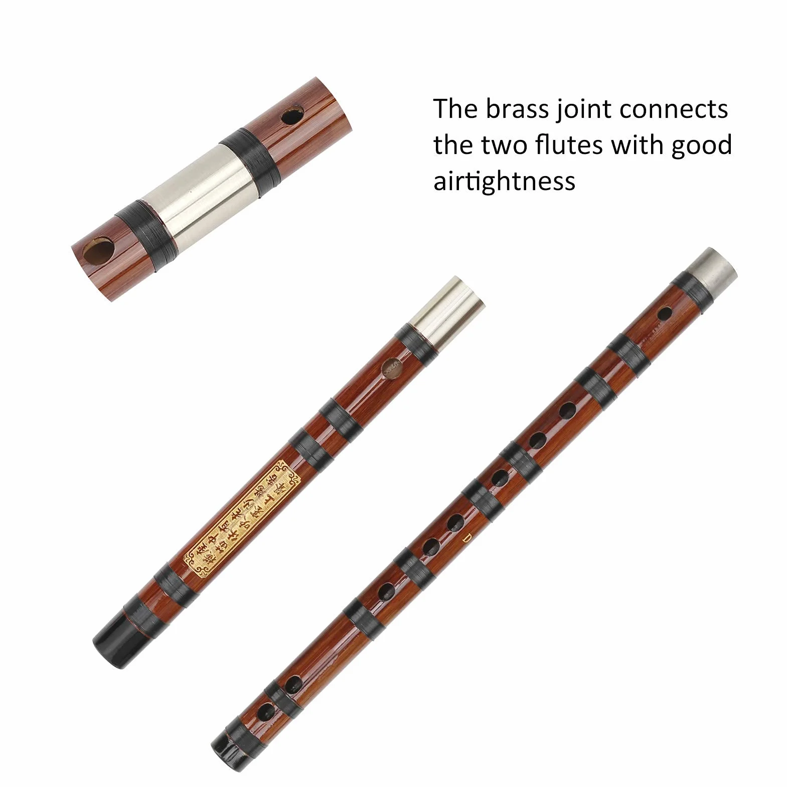 Flûte en Bambou Flûte en Bambou Chinois Lettrage à Clé en D Corps en Matériau Sec Kit Dizi Instrument à Vent Traditionnel avec une Bonne étanchéité