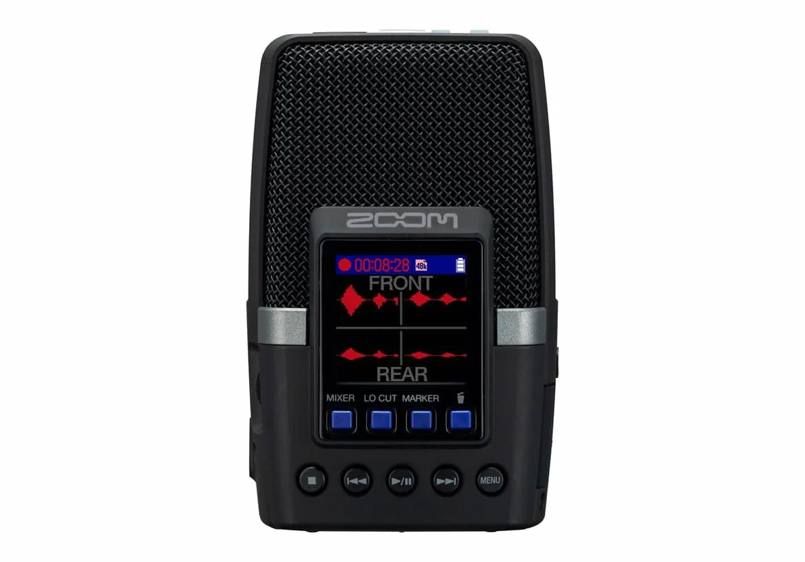 Zoom - H2essential - Enregistreur 4 Pistes 32 Bits à Virgule Flottante - 2 Capsules unidirectionnelles et Une Capsule bidirectionnelle - dictaphone Noir