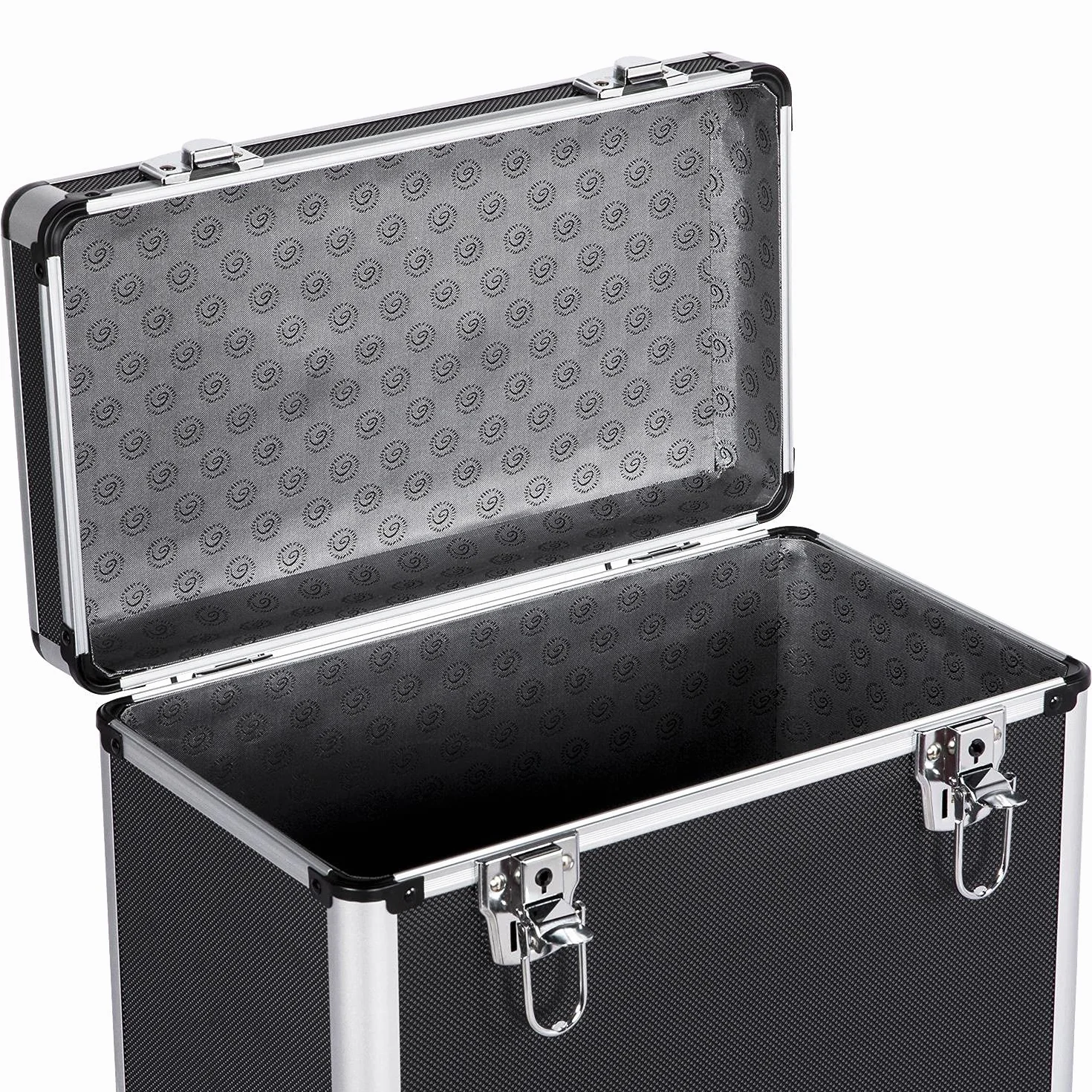 Yaheetech Étui pour Disques Vinyles de 33 Tours Mallette de Rangement pour Collection de DJ Valise Vinyles avec Fermeture à Clé pour 50 Albums 35x20x36 cm Noir