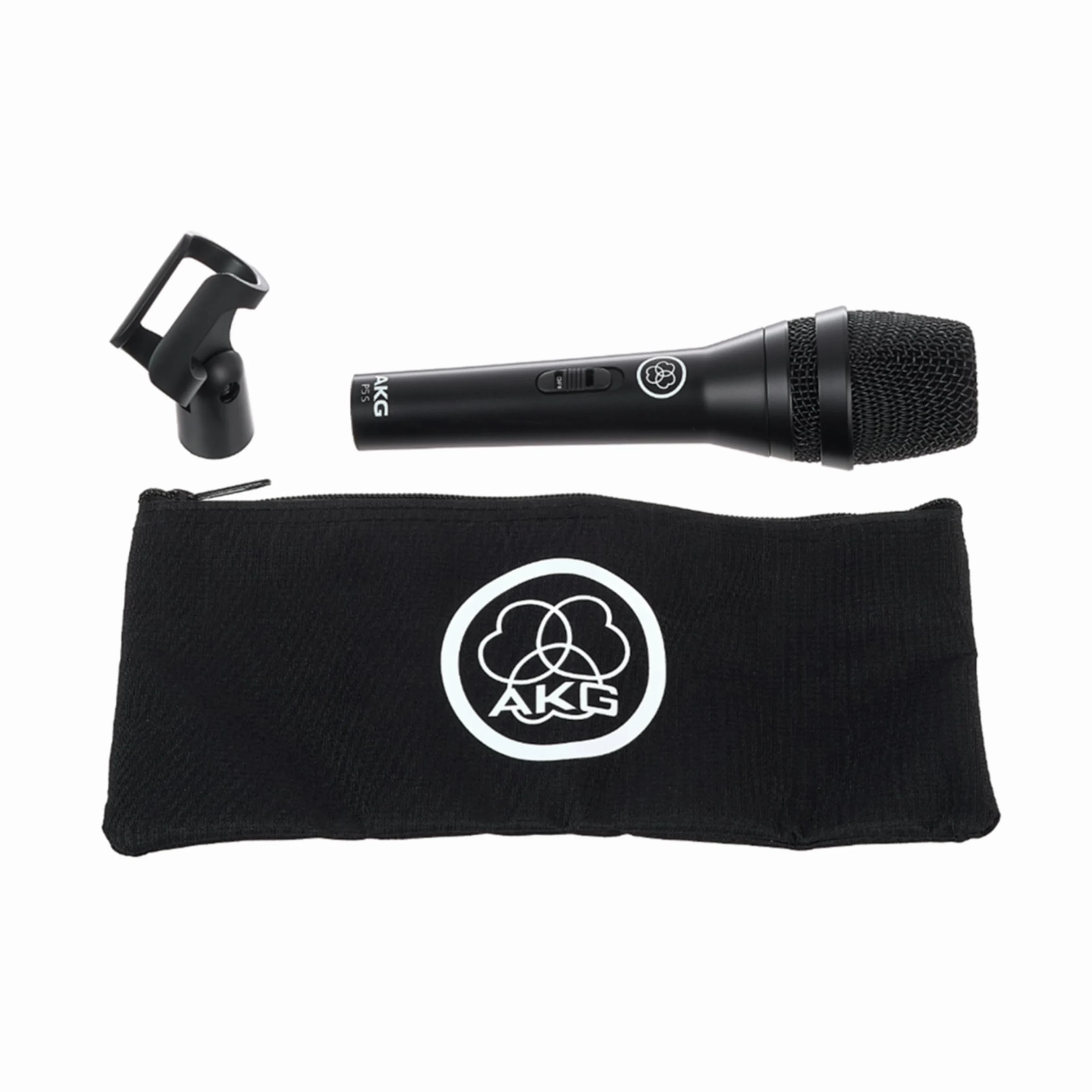 AKG P5s Professional Dynamic Live Microphone vocal avec commutateur, Noir
