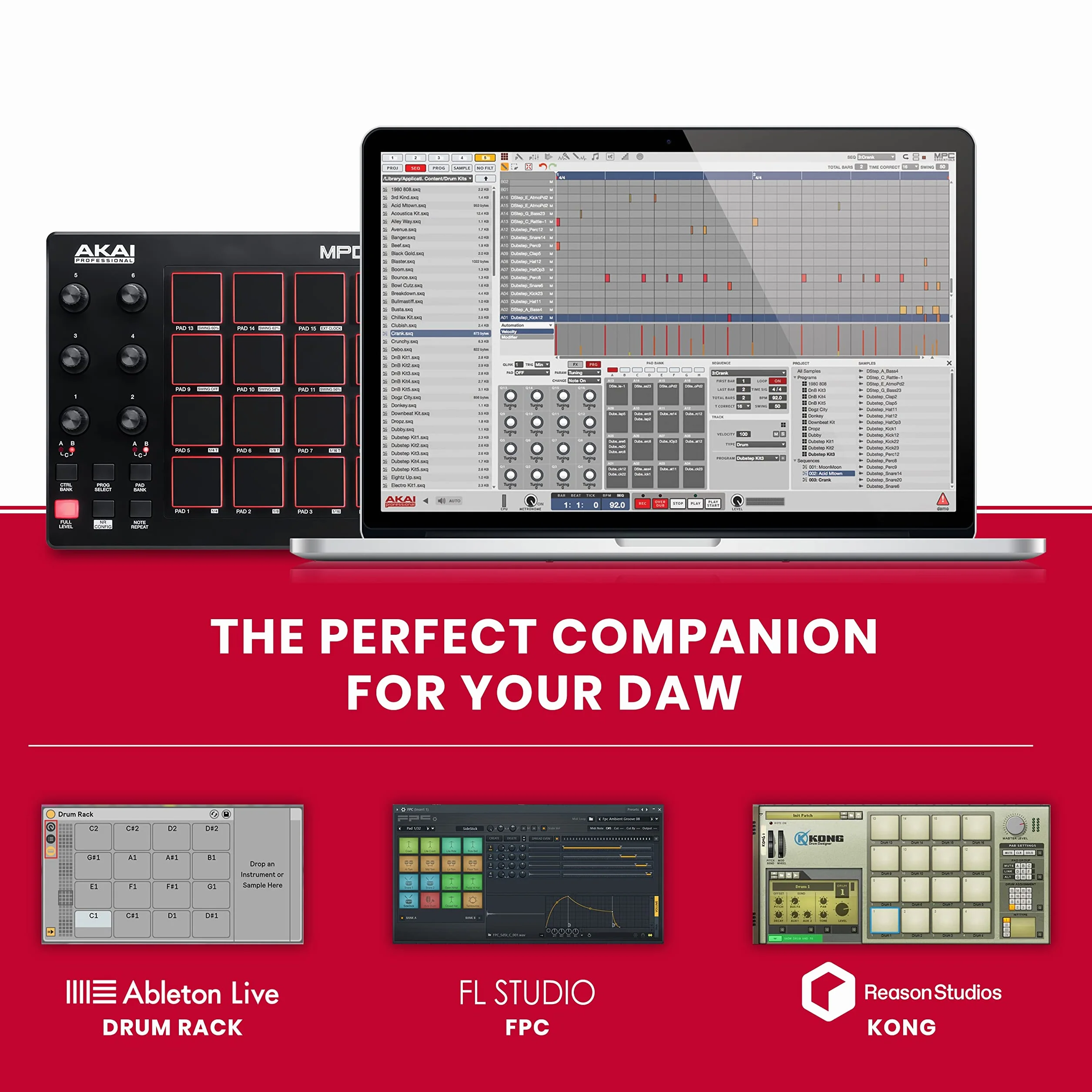 Akai Professional MPD218 - Contrôleur de Pad MIDI/Machine à Pads de Batterie avec 16 Pads, Commandes Assignables, Logiciel de Production Inclus
