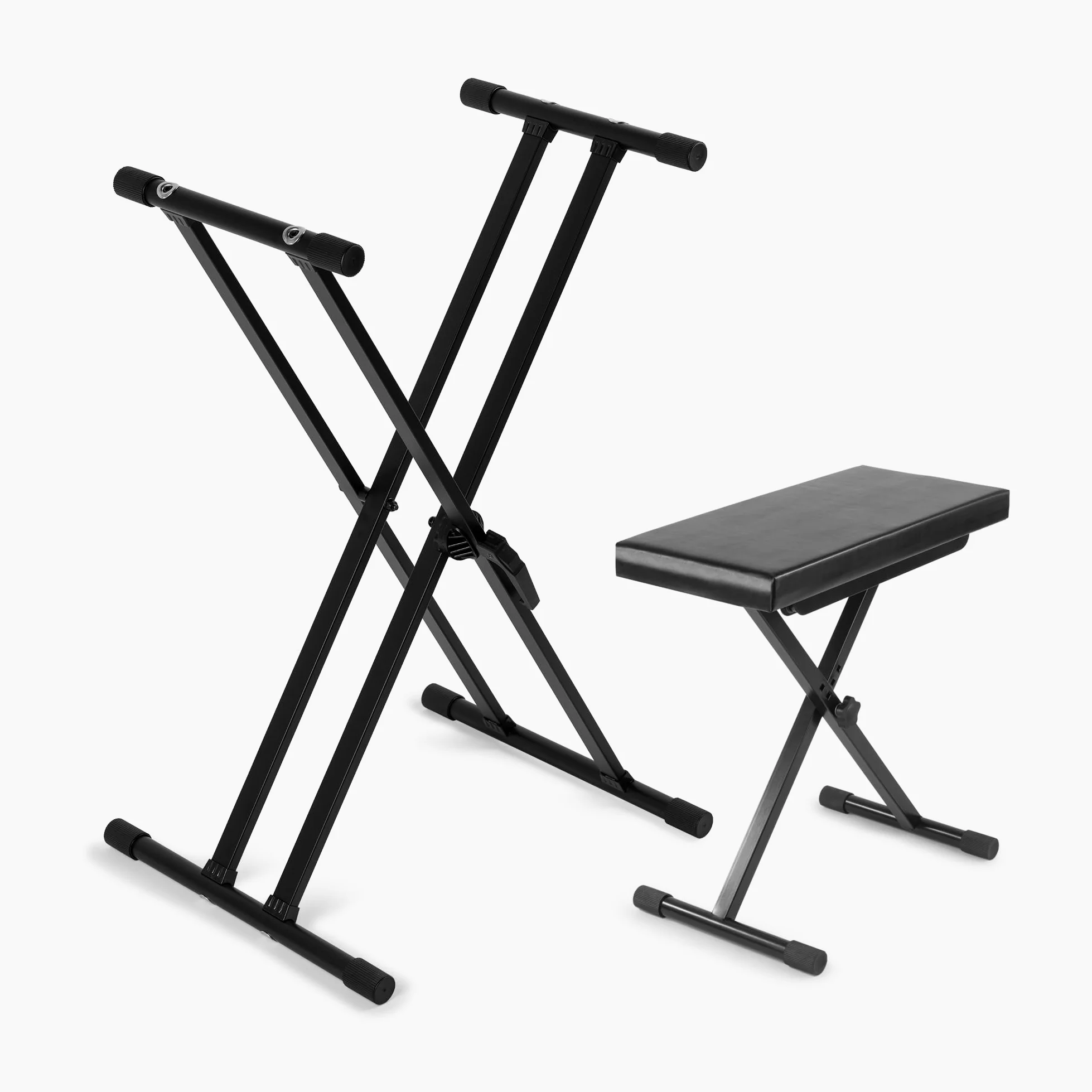 VONYX Pack KBS03 Support pour Clavier Robuste avec KBB10 Banc - Réglables en Hauteur, pour Piano Numérique Universel, Poids Maximal Banc 100 Kg, Un Pack Idéal pour Jouer Confortablement du Piano