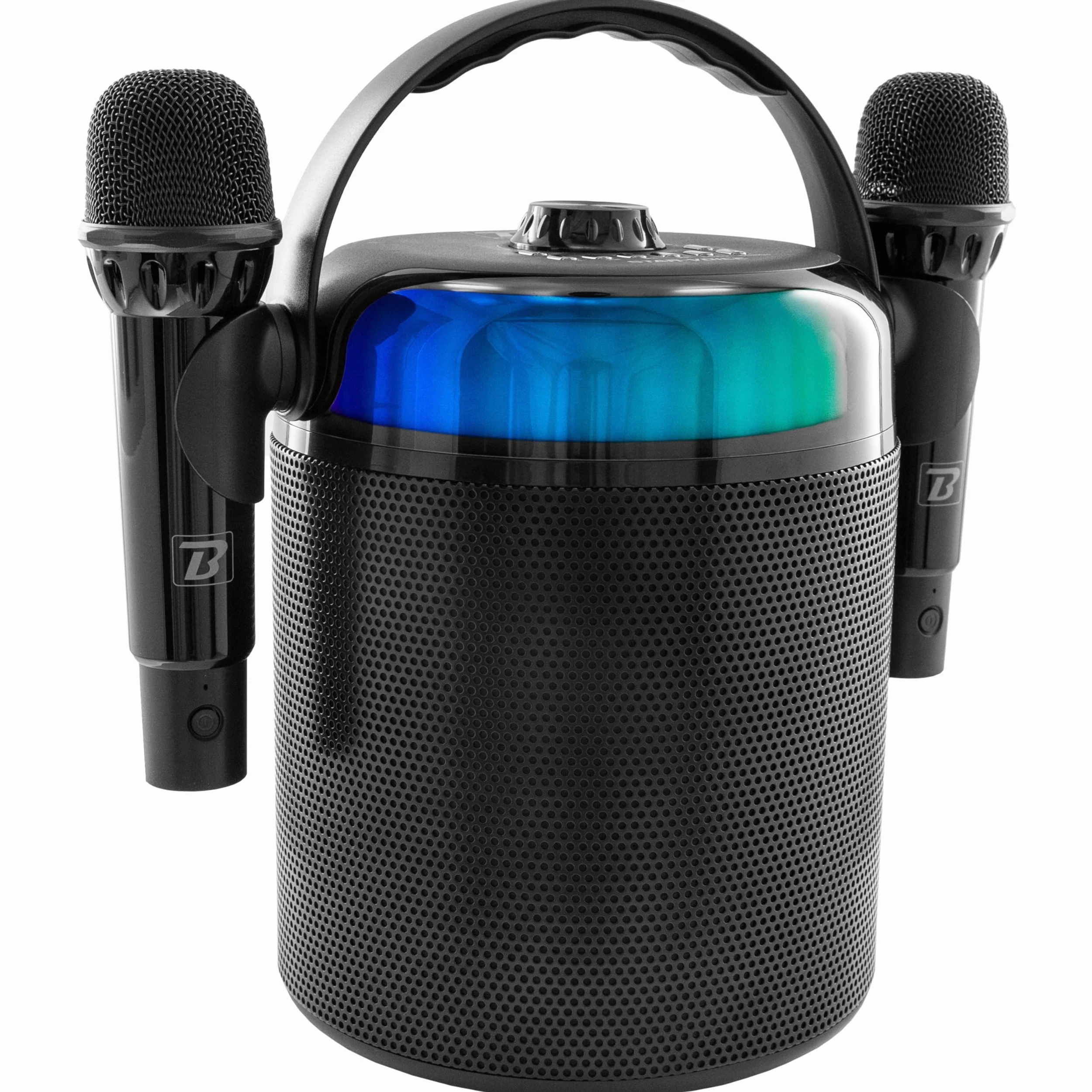 BoomTone DJ Star Voice – Enceinte Karaoké Bluetooth Portable avec 2 Micros sans Fil, LEDs RGB et Changeur de Voix, Karaoké Enfant & Adulte pour Soirées et Anniversaires