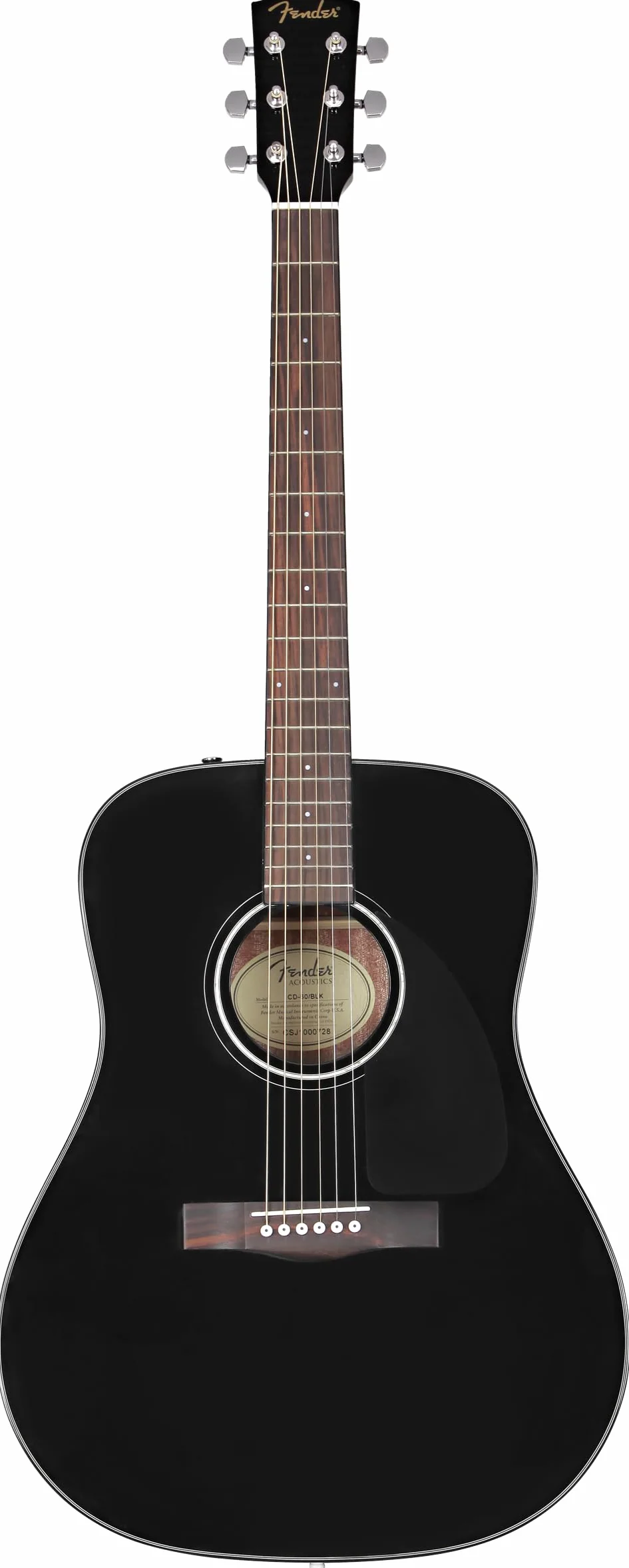 Fender Guitare Acoustique CD-60 Dreadnought V3, Touche en Noyer, Noir, Idéale pour les Guitaristes Débutants et Intermédiaires, Incluant des Cours Virtuels Gratuits sur Fender Play