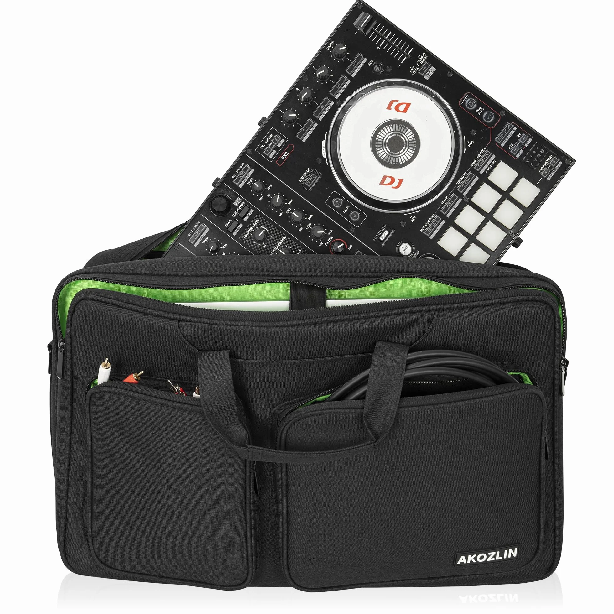 AKOZLIN Sacoche pour DJ, pour Pioneer DJ Lite DDJ-SB3/DDJ-SB2/DDJ-400/DDJ-RB, Organisateur pour contrôleur DJ, Sac de voyage pour contrôleur DJ, Sacoche de transport pour DJ avec bandoulière, FLX4