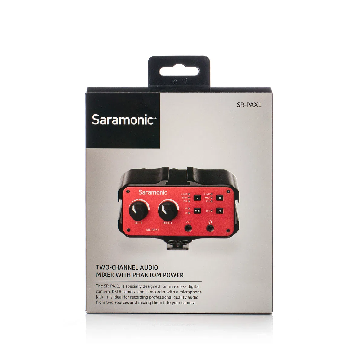 Saramonic 2-Ch XLR, 1/4" & 1/8" sur caméra mélangeur avec préamplis, Sortie Casque pour Appareil Photo Reflex numérique/sans Miroir/vidéo (SR-PAX1)