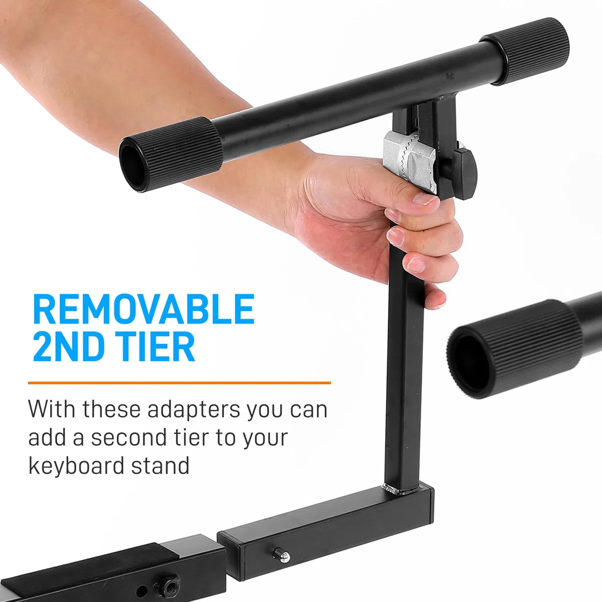 Pyle Support Clavier, Support Piano avec hauteur réglable et inclinaison, Keyboard Stand en Z, Pied Piano-Pliable, pour studio à domicile, Noir