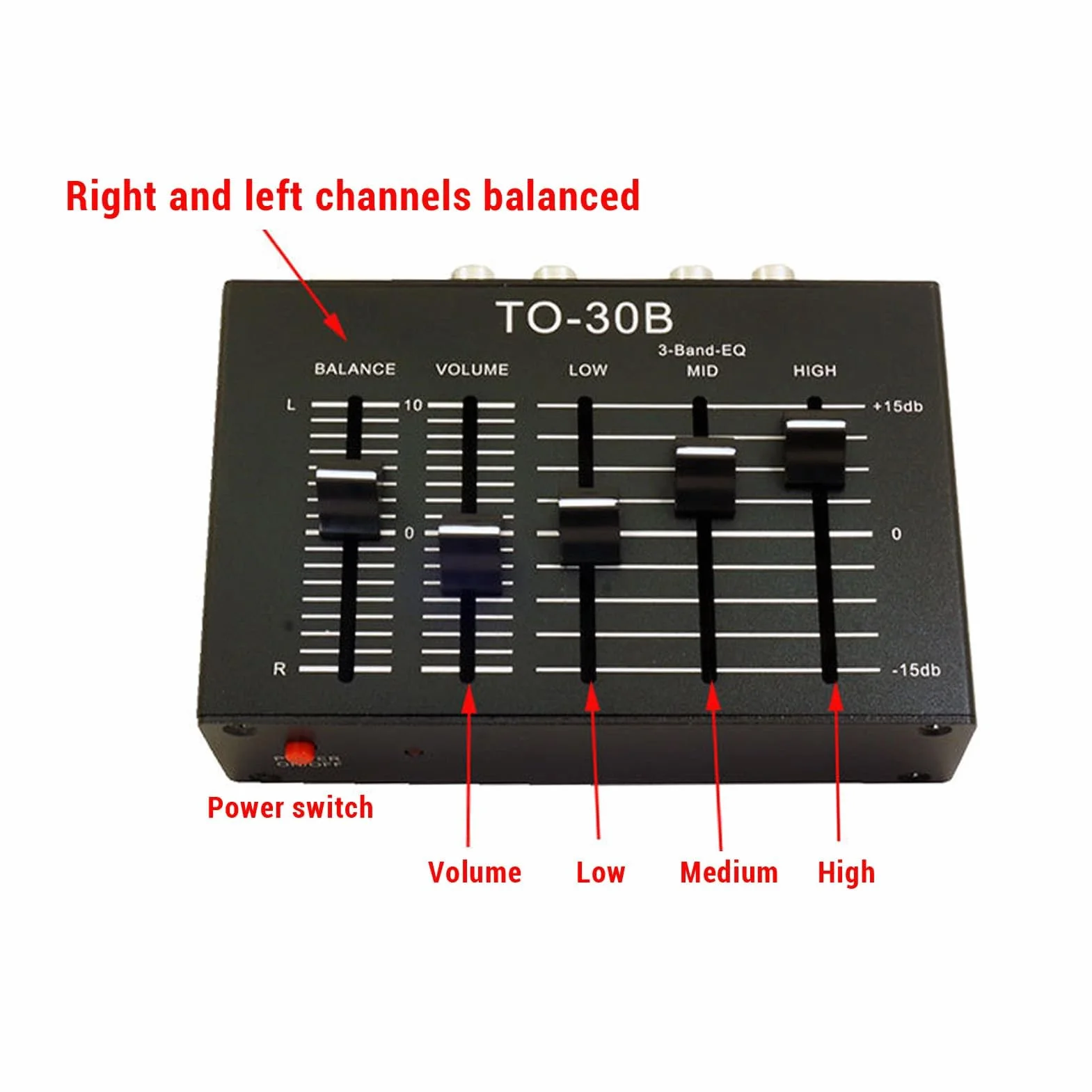 Égaliseur EQ, 3 Bandes Stéréo Haut Moyen Bas avec Contrôle du Volume HIFI, Préampli Sonore pour Électronique Haut-parleurs Amplis Casque Musique Domestique Professionnel
