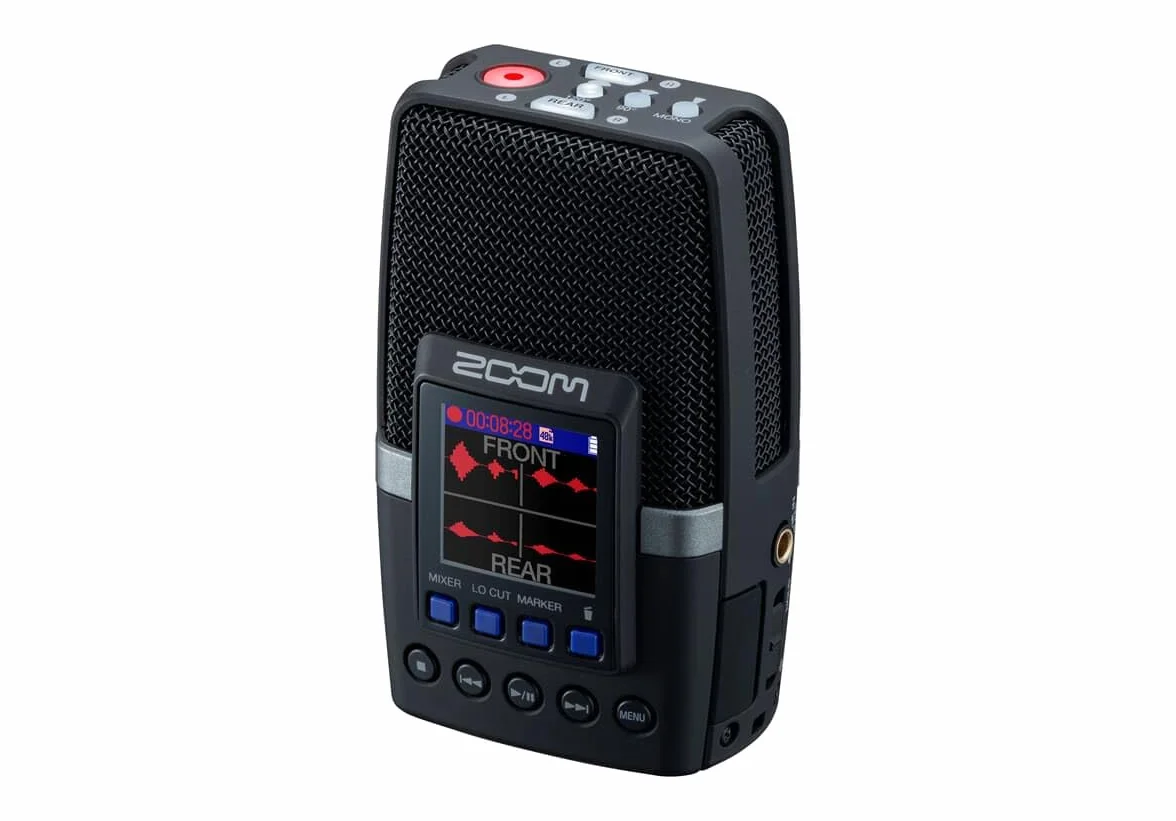 Zoom - H2essential - Enregistreur 4 Pistes 32 Bits à Virgule Flottante - 2 Capsules unidirectionnelles et Une Capsule bidirectionnelle - dictaphone Noir