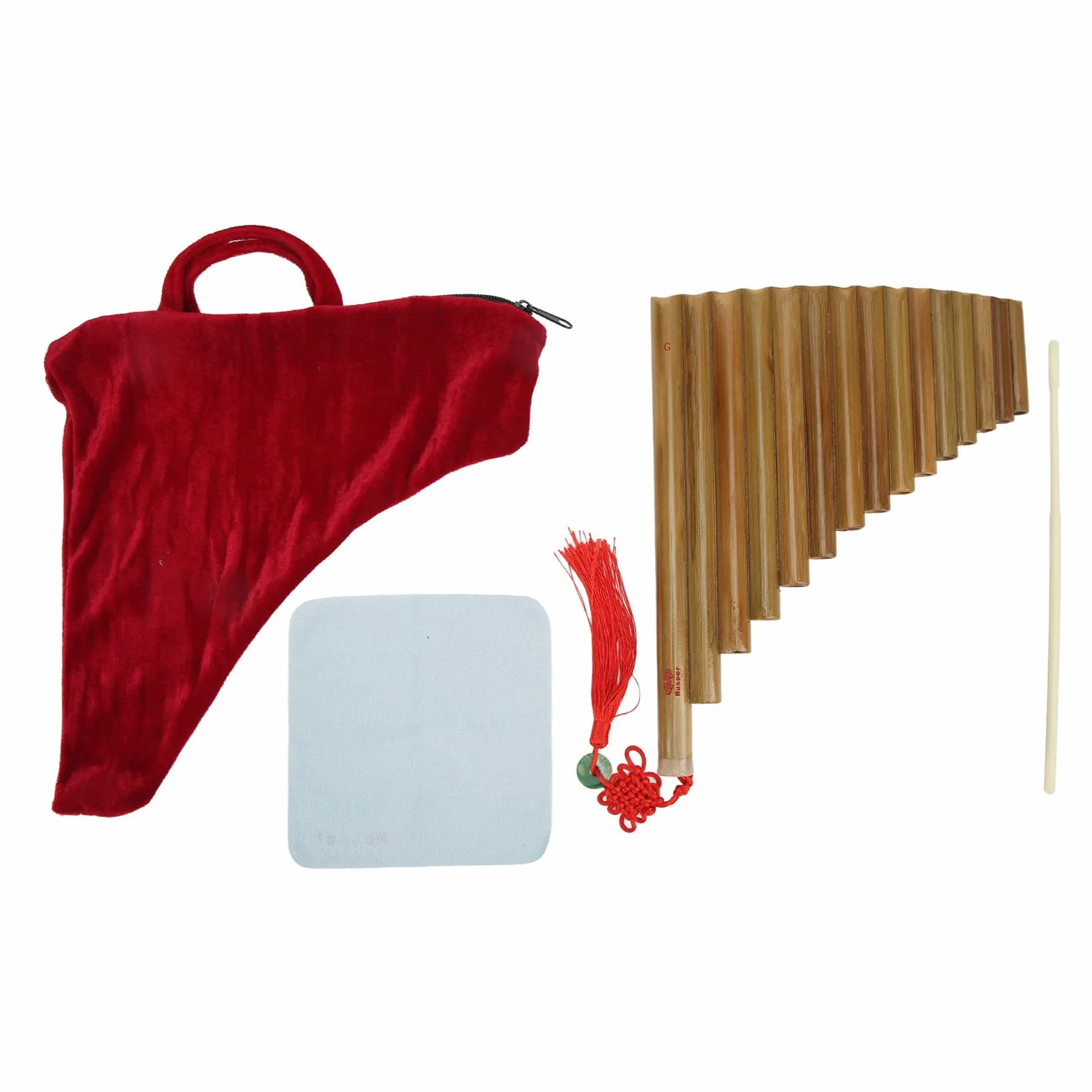 POENVFPO Flûte de Pan, 15 Tuyaux G clé Flûte de Pan Flûte de Bambou Instrument de Flûte de Pan pour Instrument de Musique Traditionnel Chinois (Main Droite)