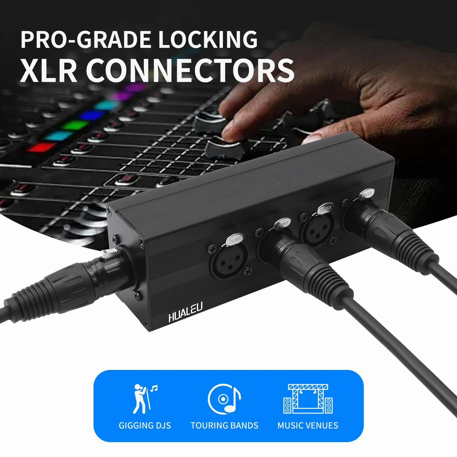 Répartiteur XLR 3 broches 1 mâle vers 4 femelles, adaptateur de connexion parallèle XLR 4 entrées et une sortie, quatre entrées microphone converties en une sortie, répartiteur Aduio de 10,2 cm