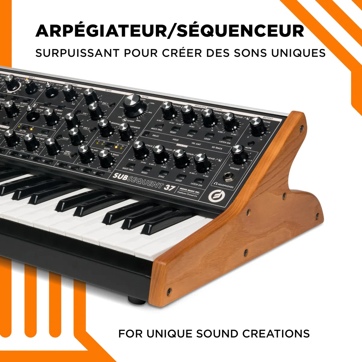 MOOG Subsequent 37 - Synthétiseur Analogique Paraphonique et Clavier MIDI 37 Touches Semi-Lestées, Amplificateur Casque, 256 Préréglages, Écran et Logiciel