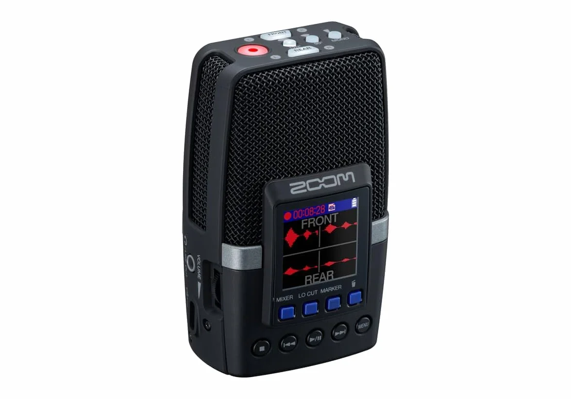 Zoom - H2essential - Enregistreur 4 Pistes 32 Bits à Virgule Flottante - 2 Capsules unidirectionnelles et Une Capsule bidirectionnelle - dictaphone Noir