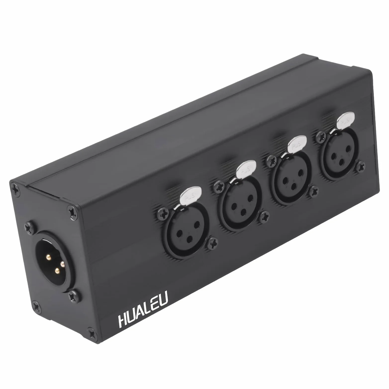 Répartiteur XLR 3 broches 1 mâle vers 4 femelles, adaptateur de connexion parallèle XLR 4 entrées et une sortie, quatre entrées microphone converties en une sortie, répartiteur Aduio de 10,2 cm