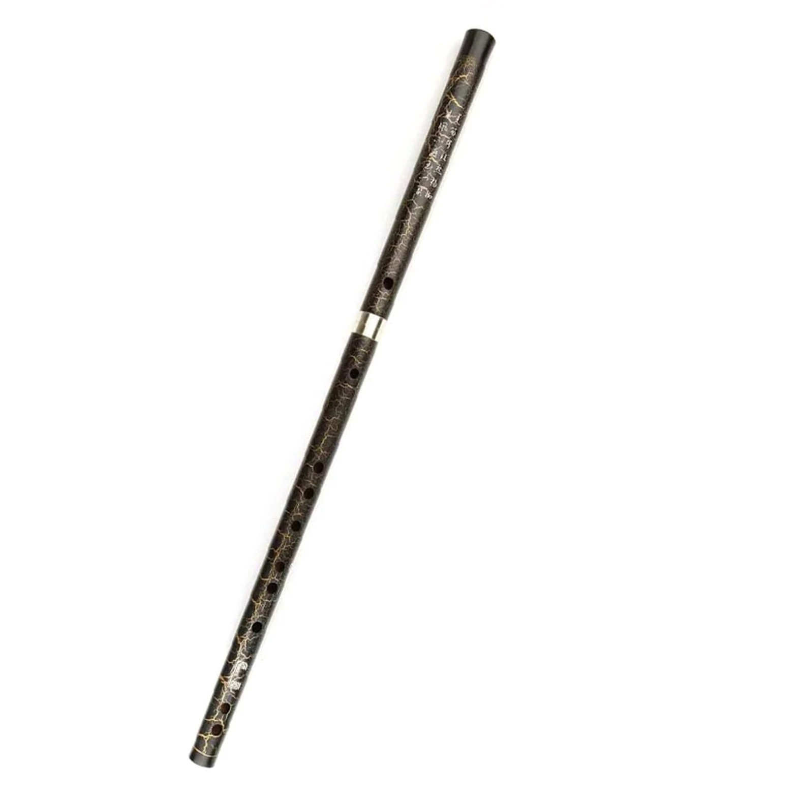 Flûte traversière en bambou noir fil transparent clé en ré 10 trous instrument à vent fait main tons séparables Professionnelle Flûte Bambou(G KEY)