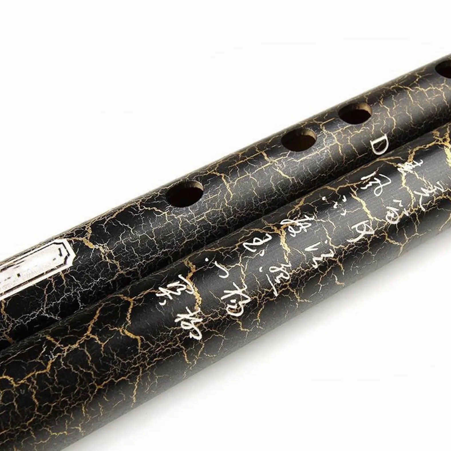 Flûte traversière en bambou noir fil transparent clé en ré 10 trous instrument à vent fait main tons séparables Professionnelle Flûte Bambou(G KEY)