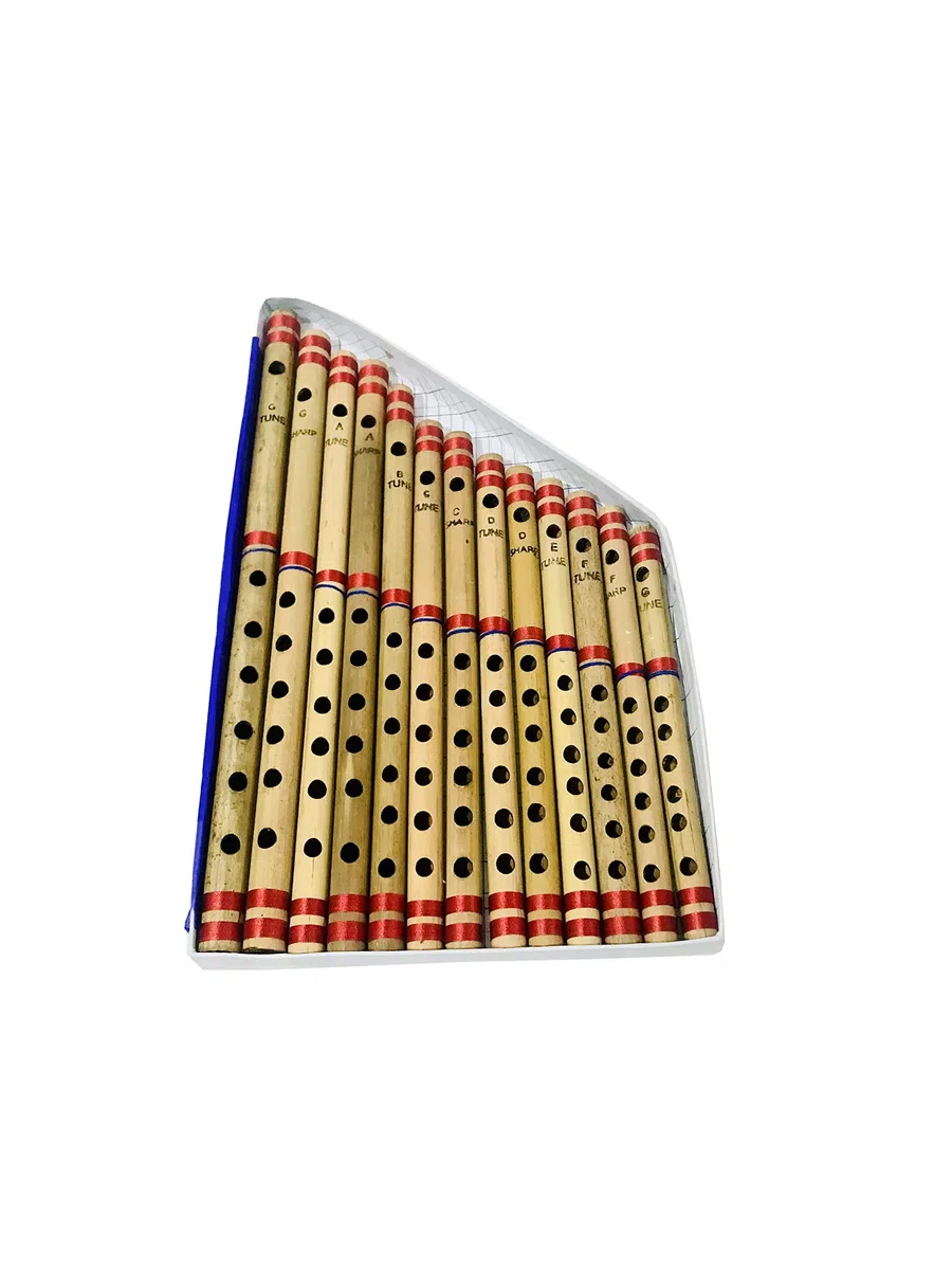 Lot de 13 flûtes bansuri en bambou pour débutants - 7 trous - Instrument de musique indien - Cadeau d'anniversaire - Pour homme et femme