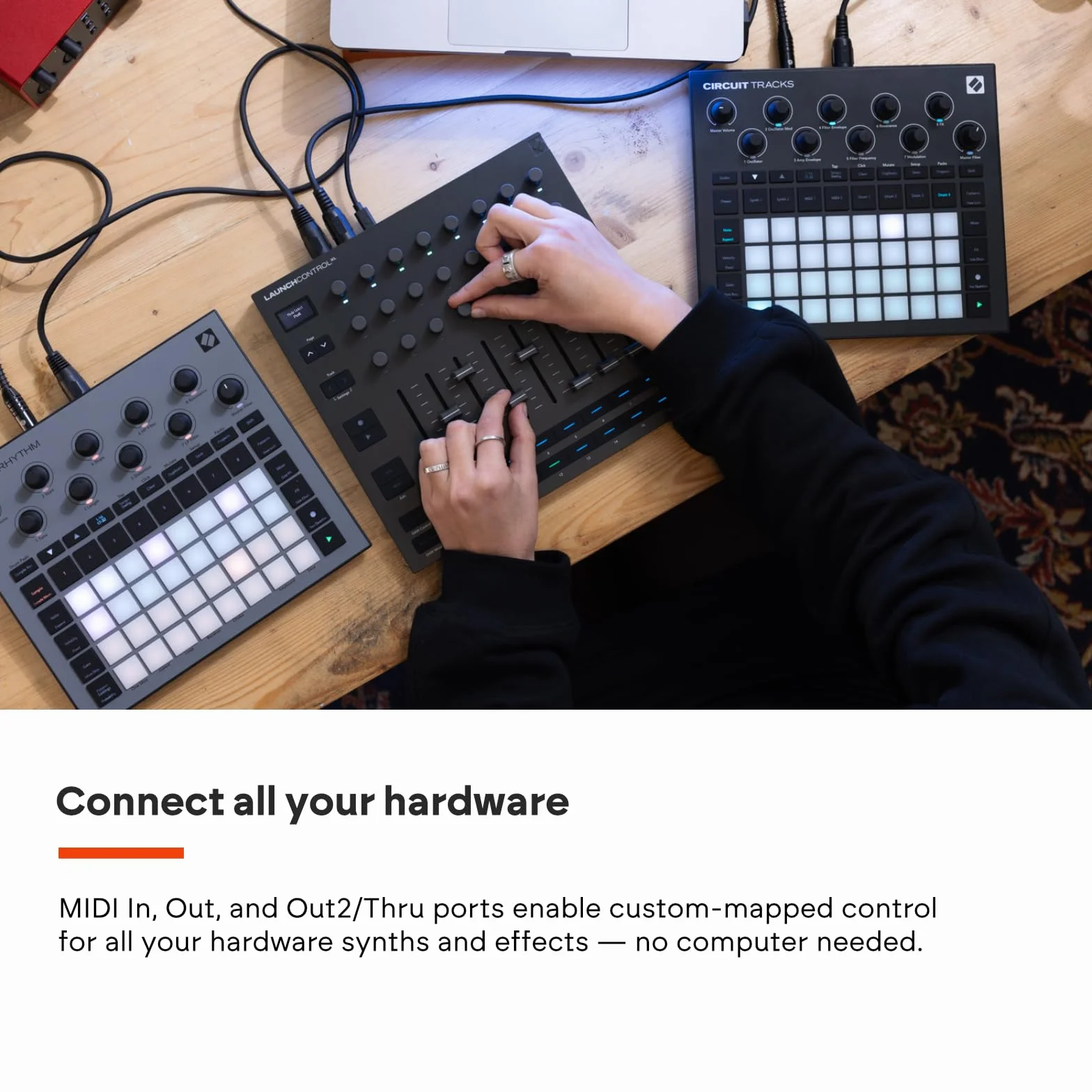 Novation Launch Control XL 3 – surface de contrôle et de mixage MIDI alimentée en USB pour les STAN et le matériel, avec 8 faders, 24 encodeurs sans fin, des entrée/sorties MIDI et un bundle logiciel