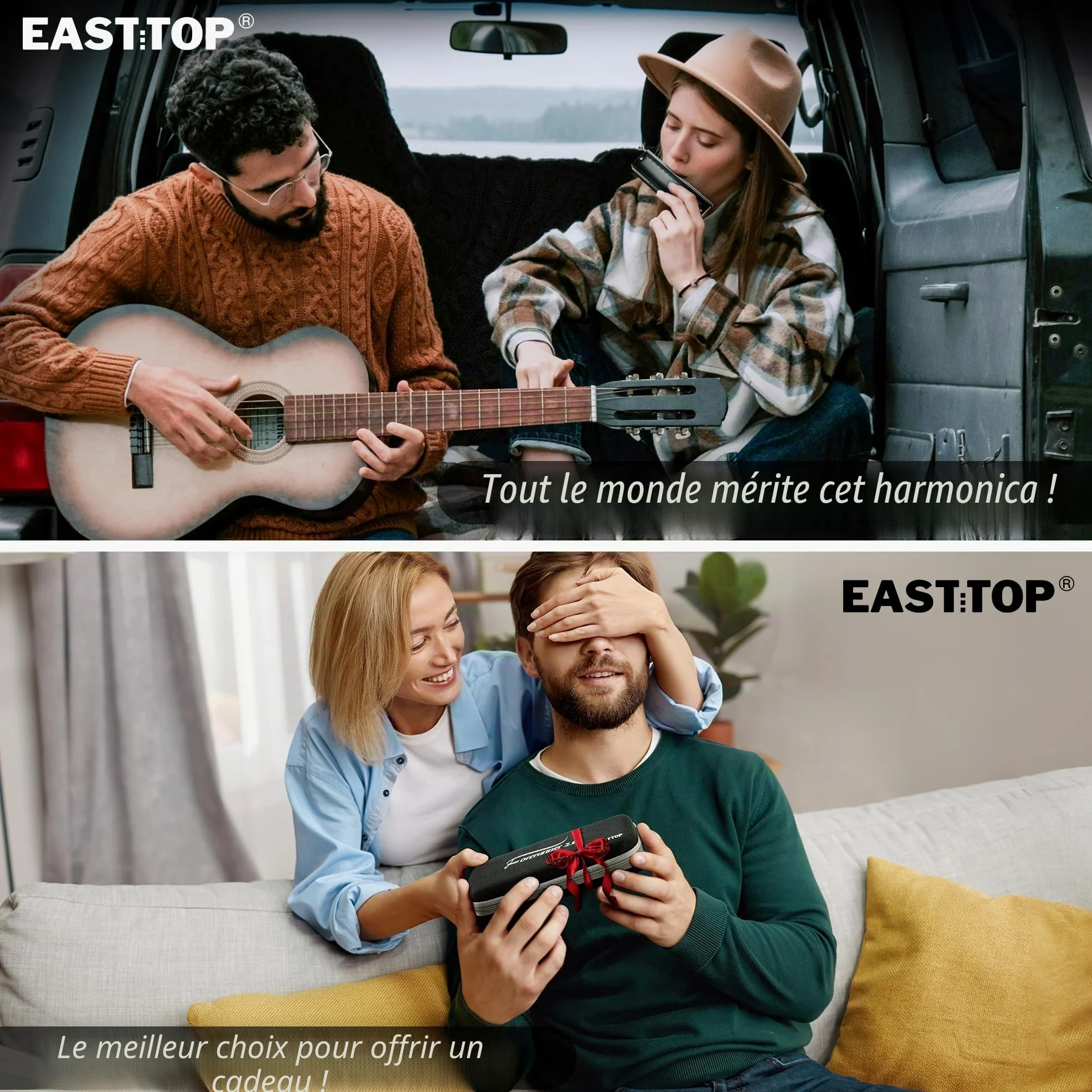 EAST TOP Forerunner 2.0 Sans Valves Harmonica chromatique à 12 trous 48 tons touche en C pour adultes, débutants et étudiants