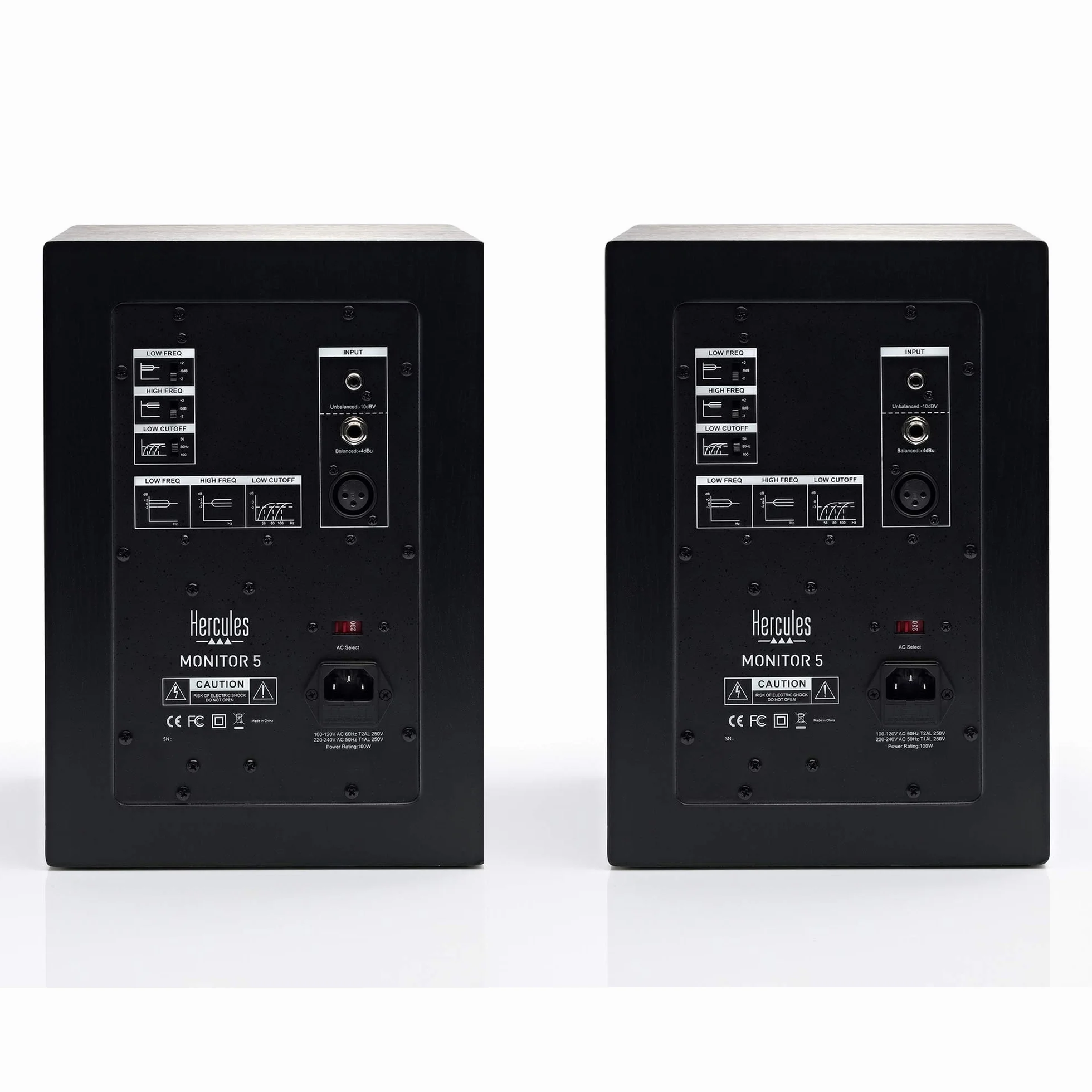 Hercules Monitor 5 – Paire d’enceintes actives de monitoring bi-amplifiées 2x80 watts – Haut-parleurs 5 pouces