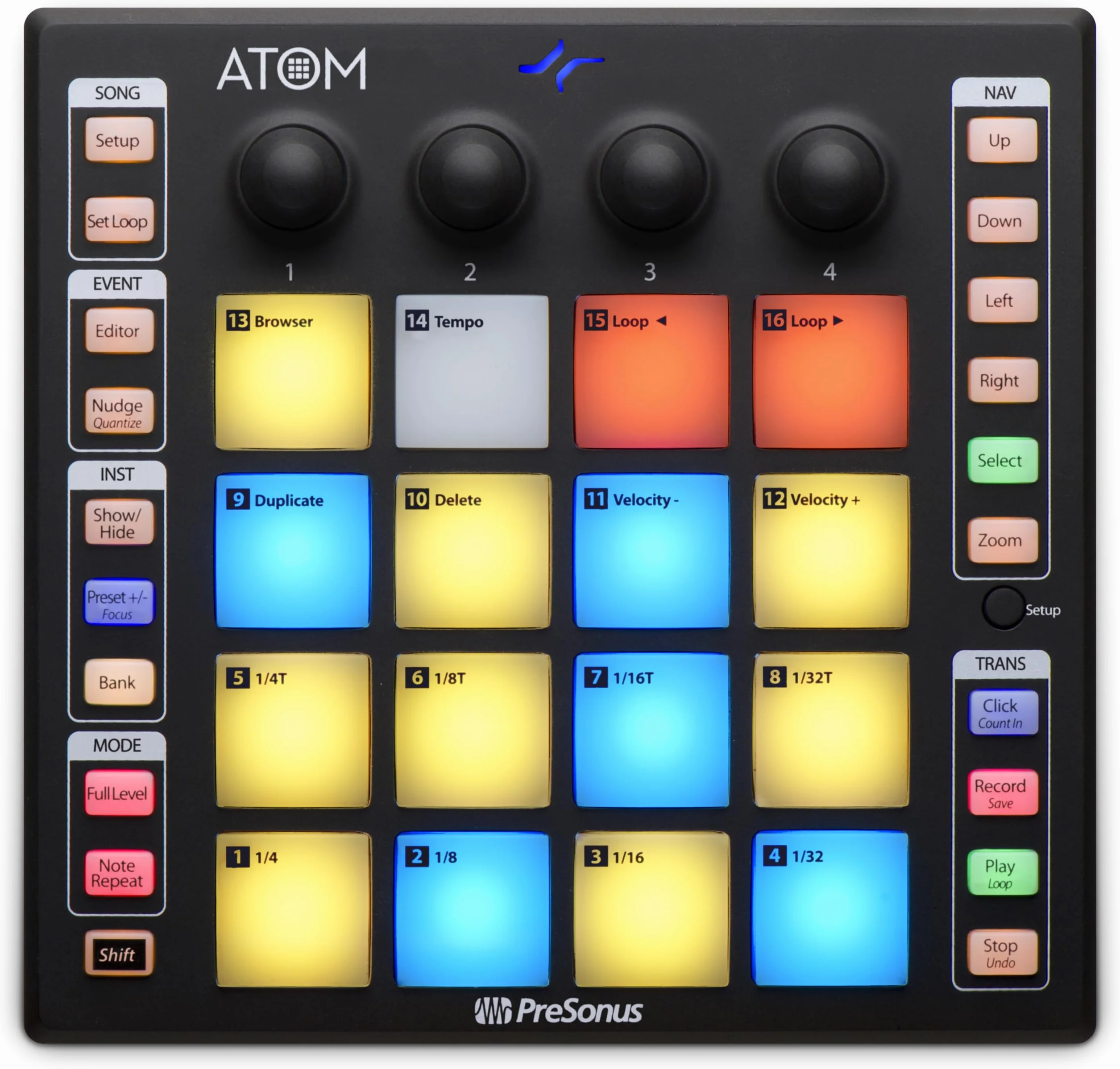PreSonus ATOM, Contrôleur MIDI, Contrôleur de Pad pour Production Musicale et Performance avec Studio One Artist, Ableton Live Lite et Bundle de Logiciels d'Enregistrement Studio Magic