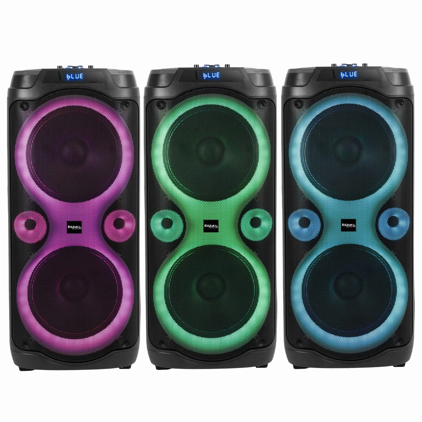Ibiza Sound - Pack Enceinte Karaoké Columba-Karaoke 1000W USB Bluetooth TWS - 2 Micros sans Fil - Effet Astro LED 6 Couleurs - Soirée