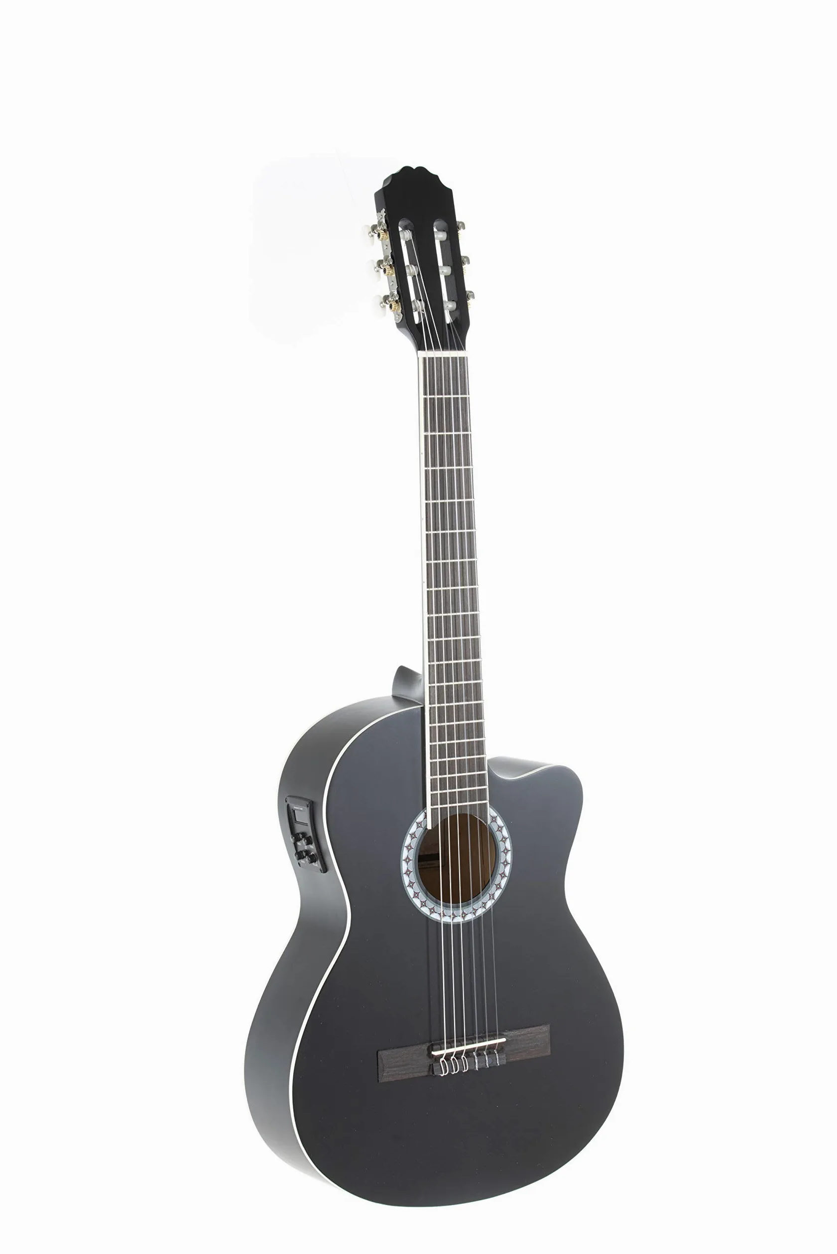 GEWA E-Acoustique Guitare Classique Basic - Classic Electro - 4/4 - Corps Tilleul - Micro 4-Band EQ avec accordeur - Cutaway - Noir