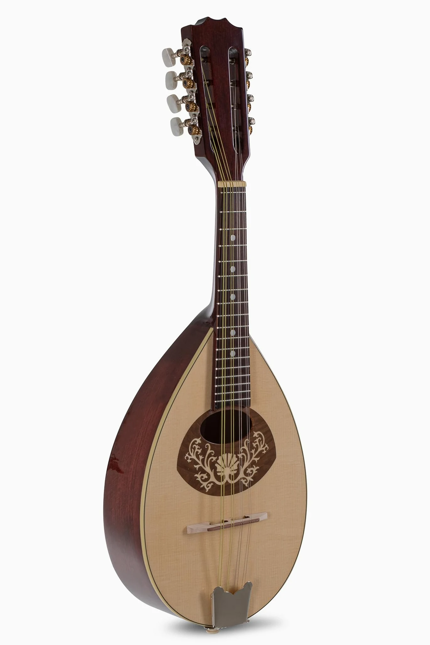 GEWA Mandoline Pro Arte Modèle 1 - Mandoline plate - Forme portugaise - Table en épicéa massif - Fond/éclisses en érable massif - Haute brillance - Fabriqué en Europe