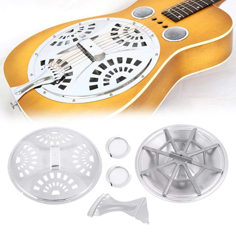 Résonateur Guitare,Resonateur,Resonator Guitar,Spider Bridge Cordier,Pièces De Guitare Dobro Ecrans Cordier Spider Bridge Cônes De Résonateur Trou Repment Pour La Pièce De Rechange De Guitare Dobro Re
