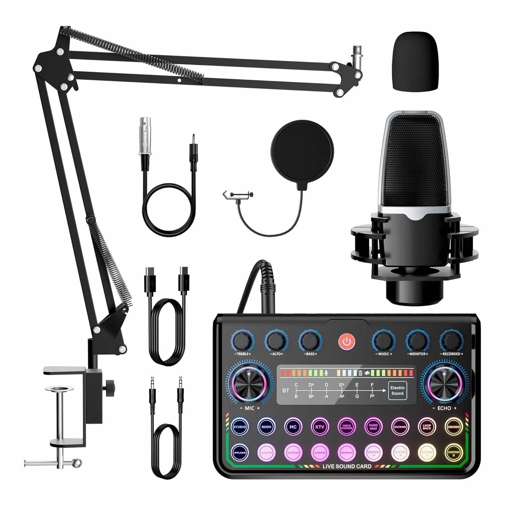 NEWFUN Table de Mixage,Audio Mixer, Compatible Avec les Ordinateurs et les Smartphones Pour les DJ, les Enregistrements en Studio de Musique, le Streaming en Direct