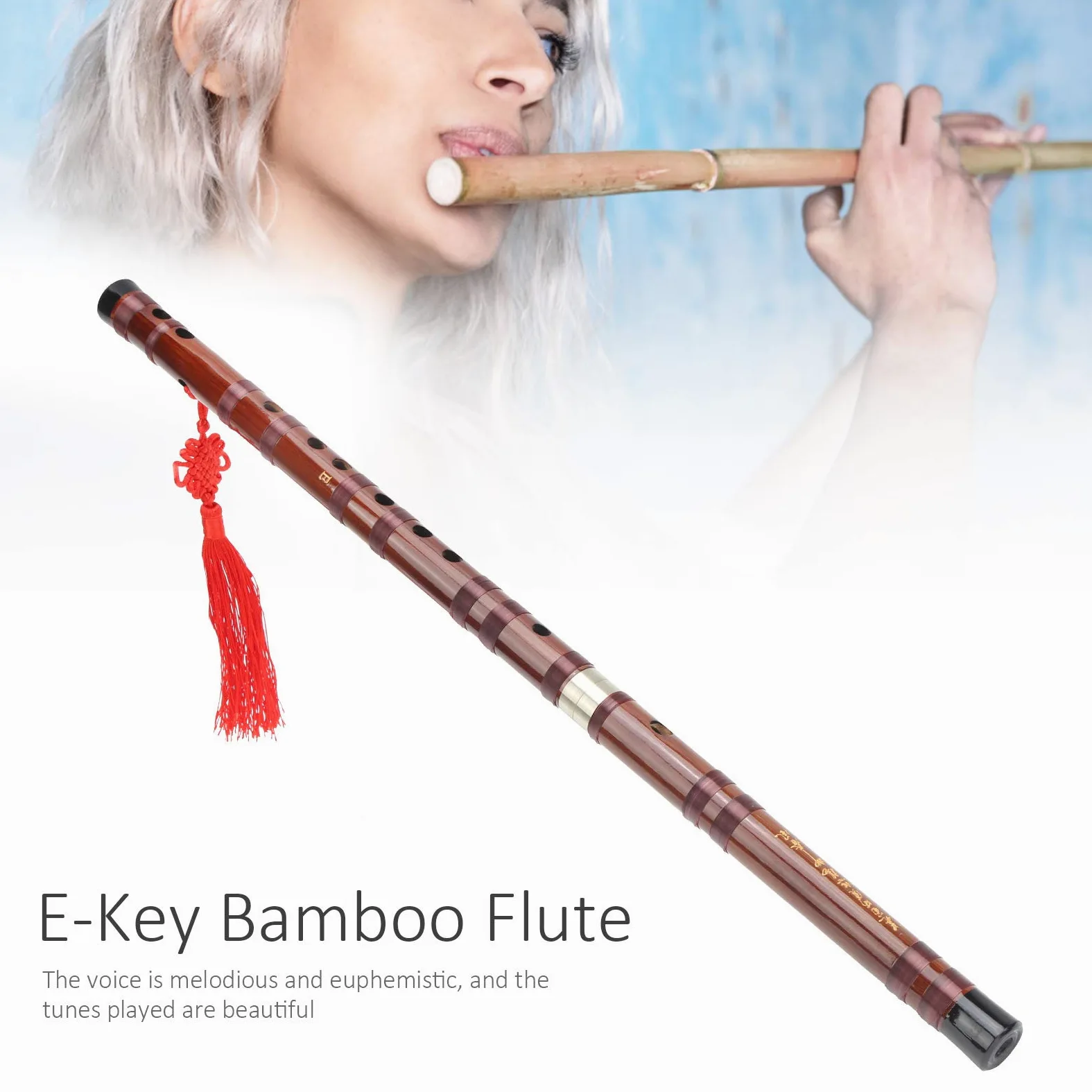 Flûte en Bambou E Key Matière Amère Sèche Sélectionnée Ensemble D'instruments Dizi Traditionnel ZD 02 pour Flûtes en Bambou Débutants , Instrument à Vent