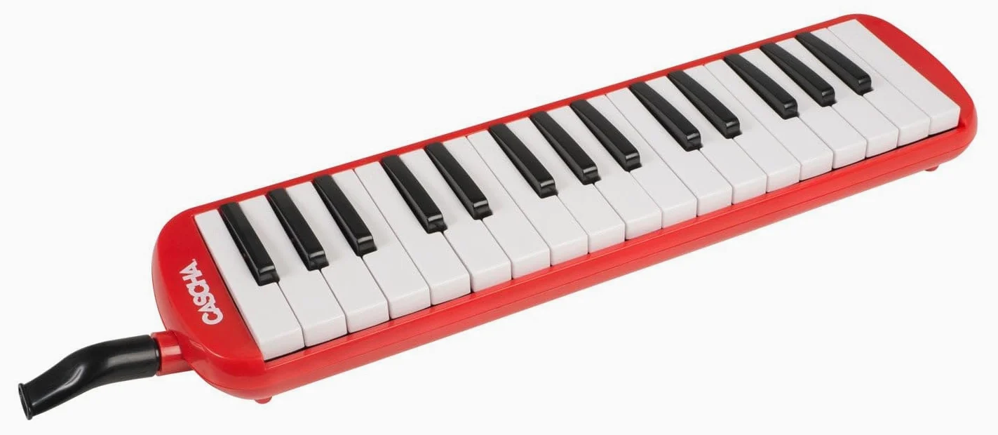 CASCHA Mélodica avec Étui et Embouchure, Instrument pour Enfants et Débutants, Rouge HH 2059