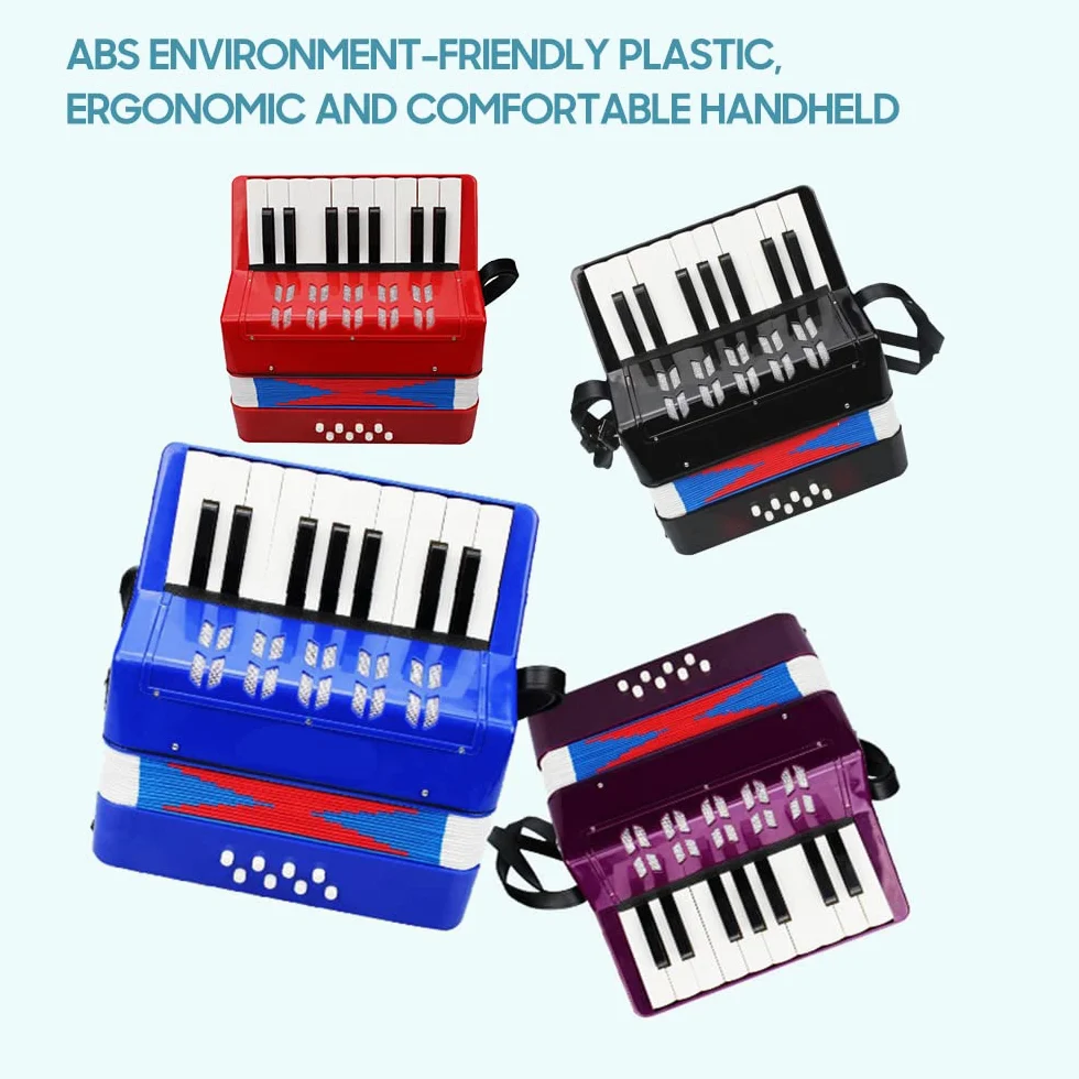 Enfants Enfants accordéon 17 Touches 8 Basses Mini Petit accordéon Instrument de Musique éducatif pour Cadeau d'anniversaire débutant
